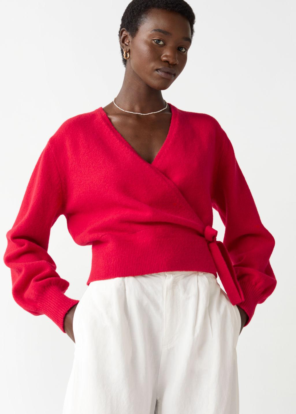\u0026 Other Stories Wrap Cardigan in Red | Lyst