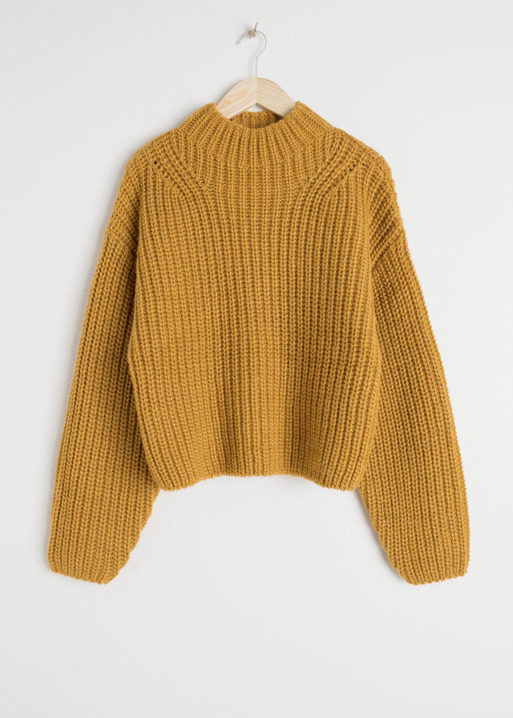 yellow knit sweater