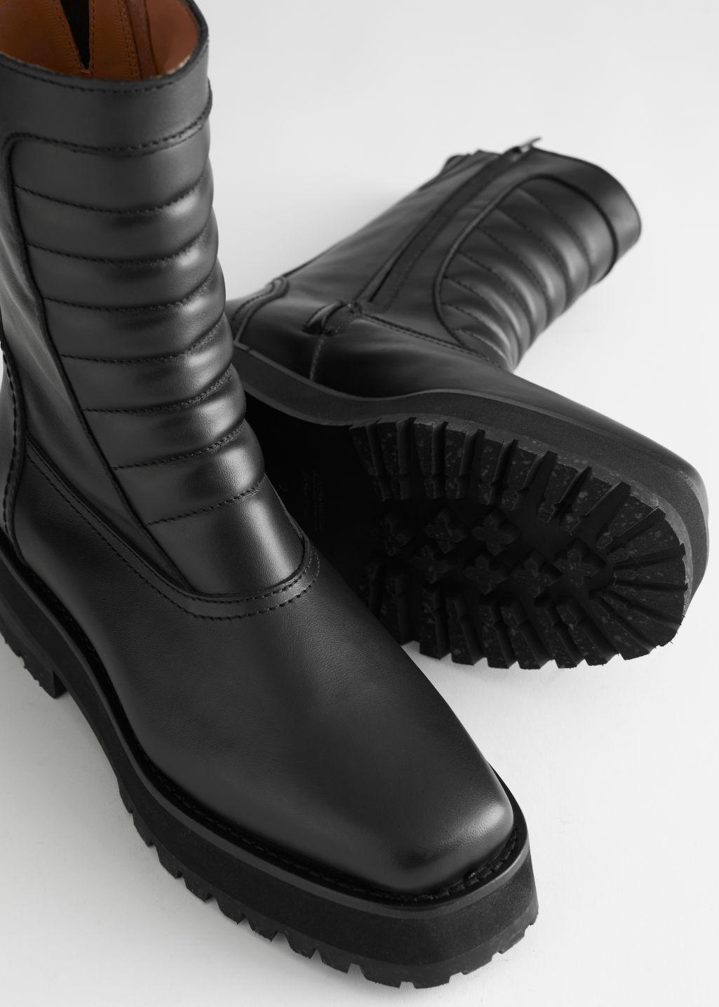 biker boots square toe