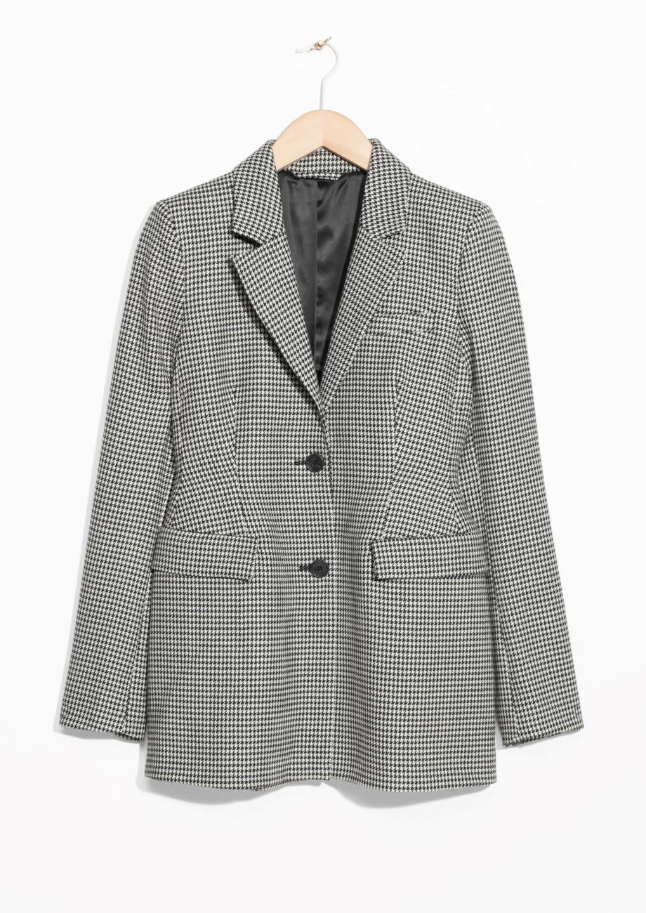 & other stories herringbone hourglass coat in beige