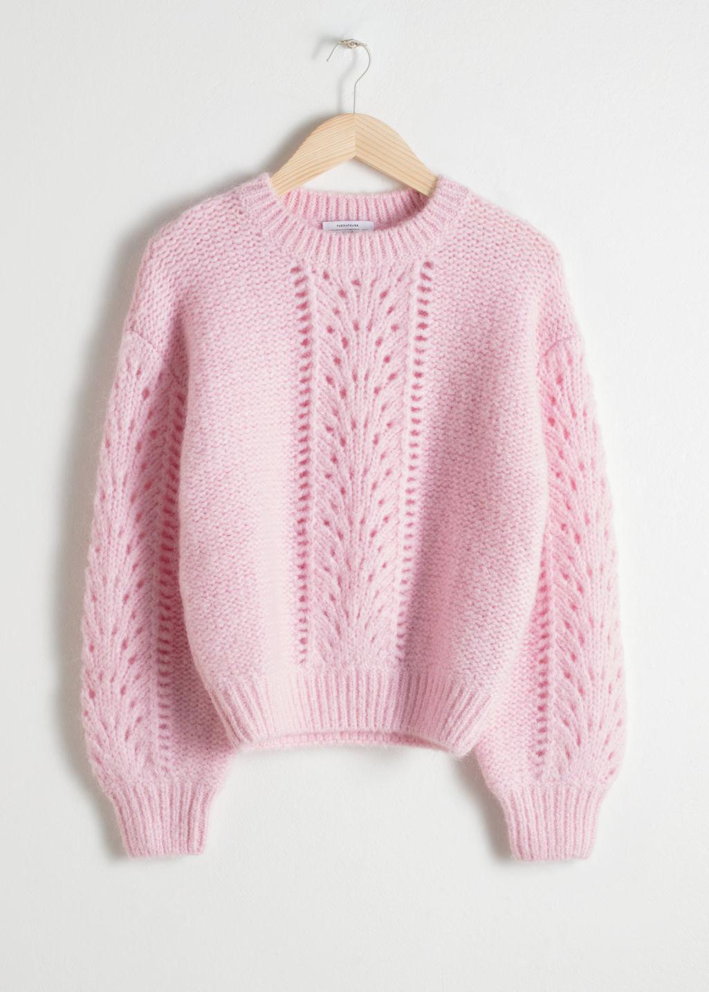other stories pink cardigan