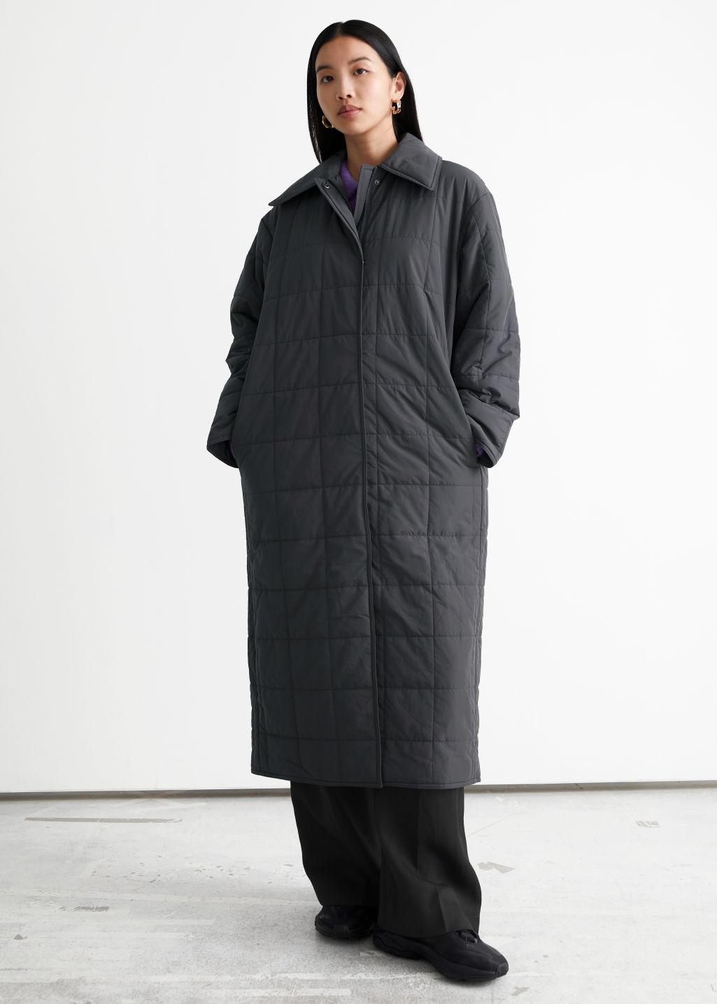 & Other Stories Relaxed Padded Puffer Coat in Grey (Gray) | Lyst