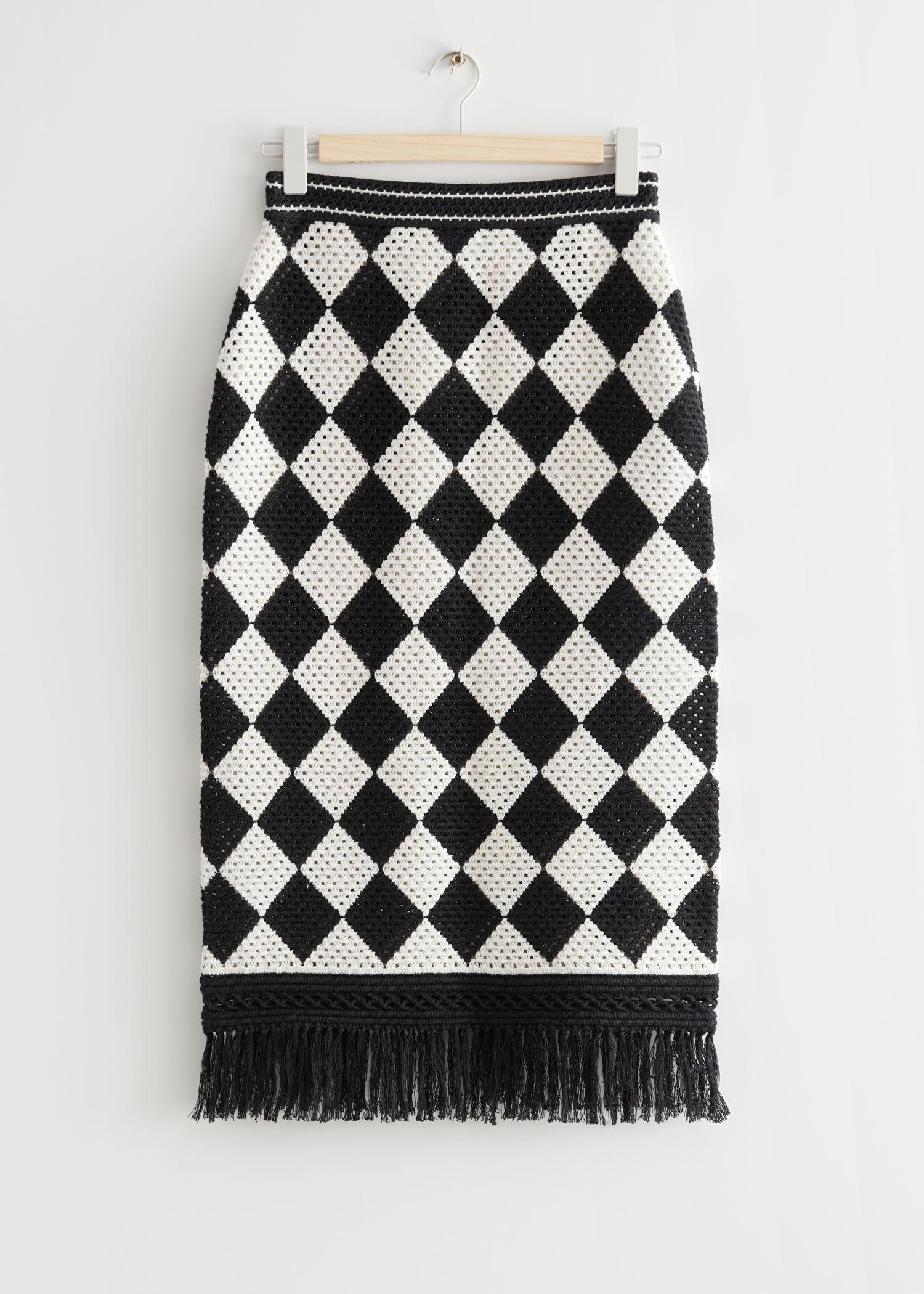 & Other Stories Harlequin Crochet Midi Skirt in Black | Lyst UK