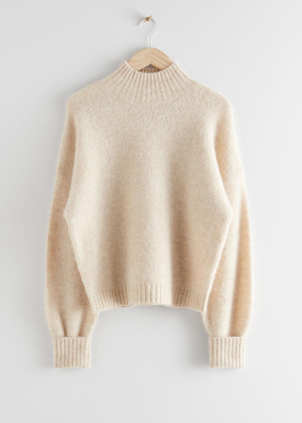 & Other Stories Wool Alpaca Blend Turtleneck Knit Sweater in Beige  (Natural) - Lyst
