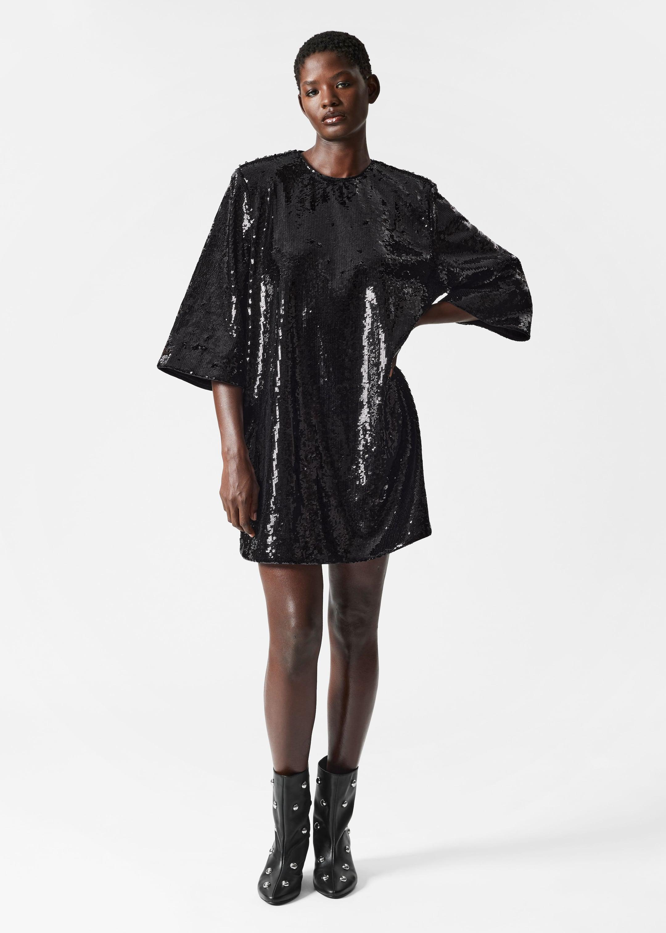 & Other Stories Sequined Mini Shift Dress in Black | Lyst UK