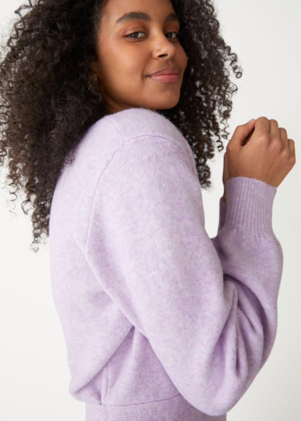 purple wrap cardigan