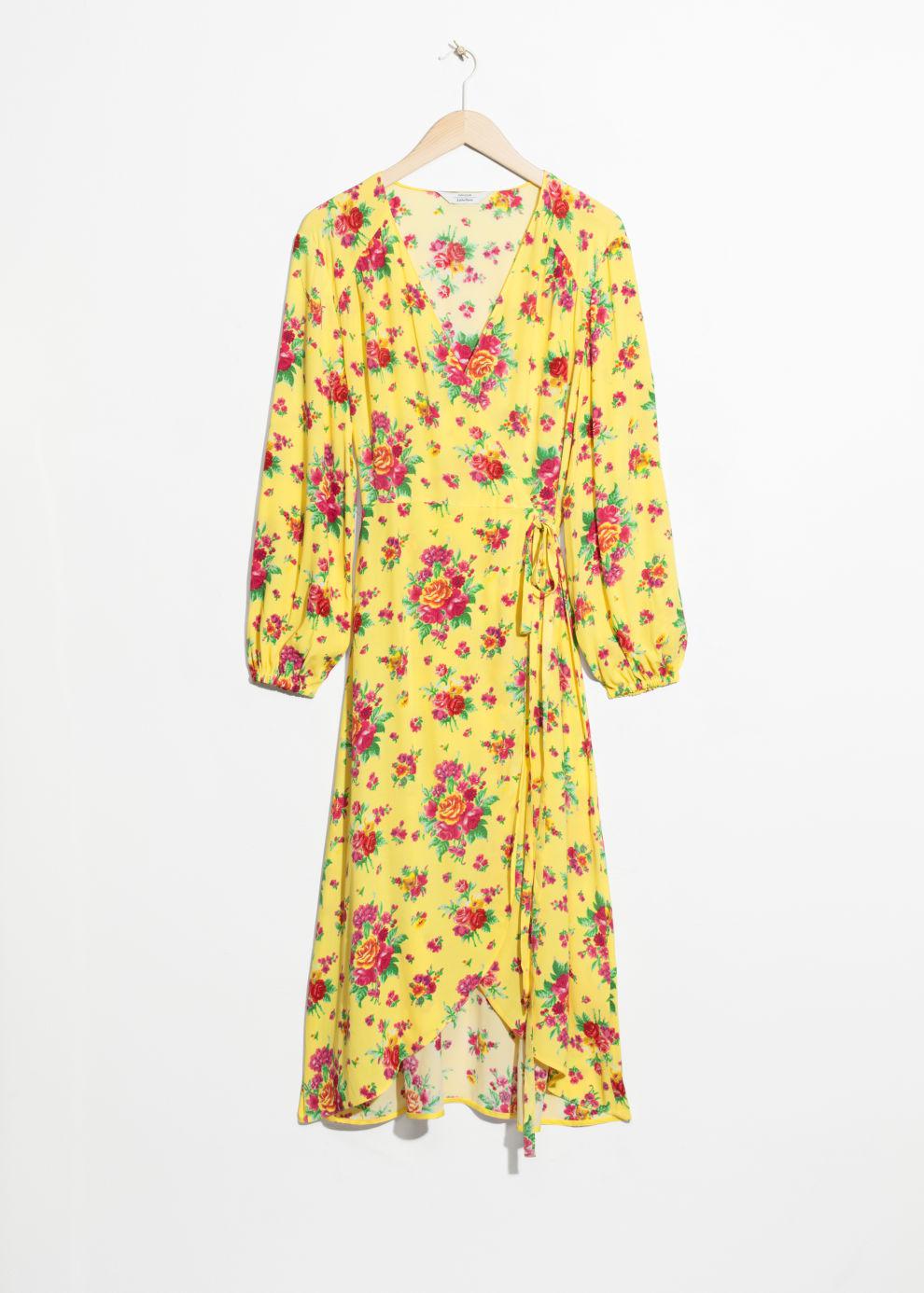 & other stories yellow wrap dress