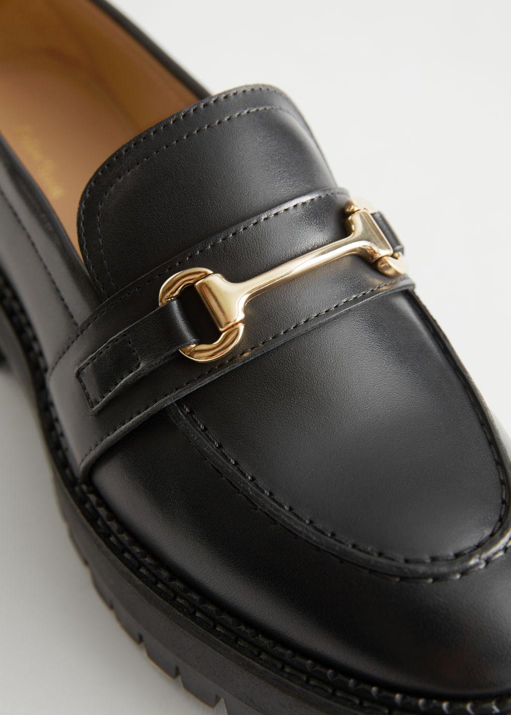 & Other Stories Buckled Chunky Leather Loafers in Black | Lyst