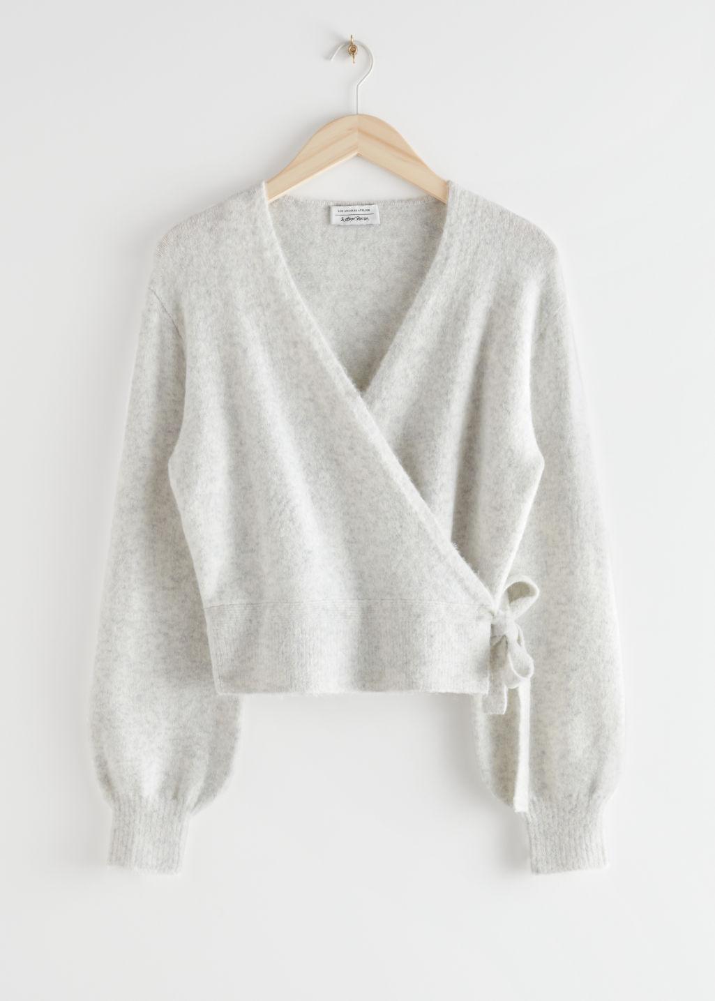 beige wrap sweater