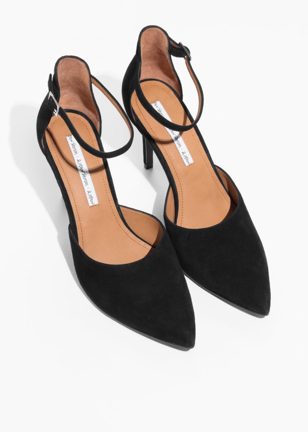 Vandret amplifikation Atlas & Other Stories Suede Ankle Strap Pumps in Black - Lyst