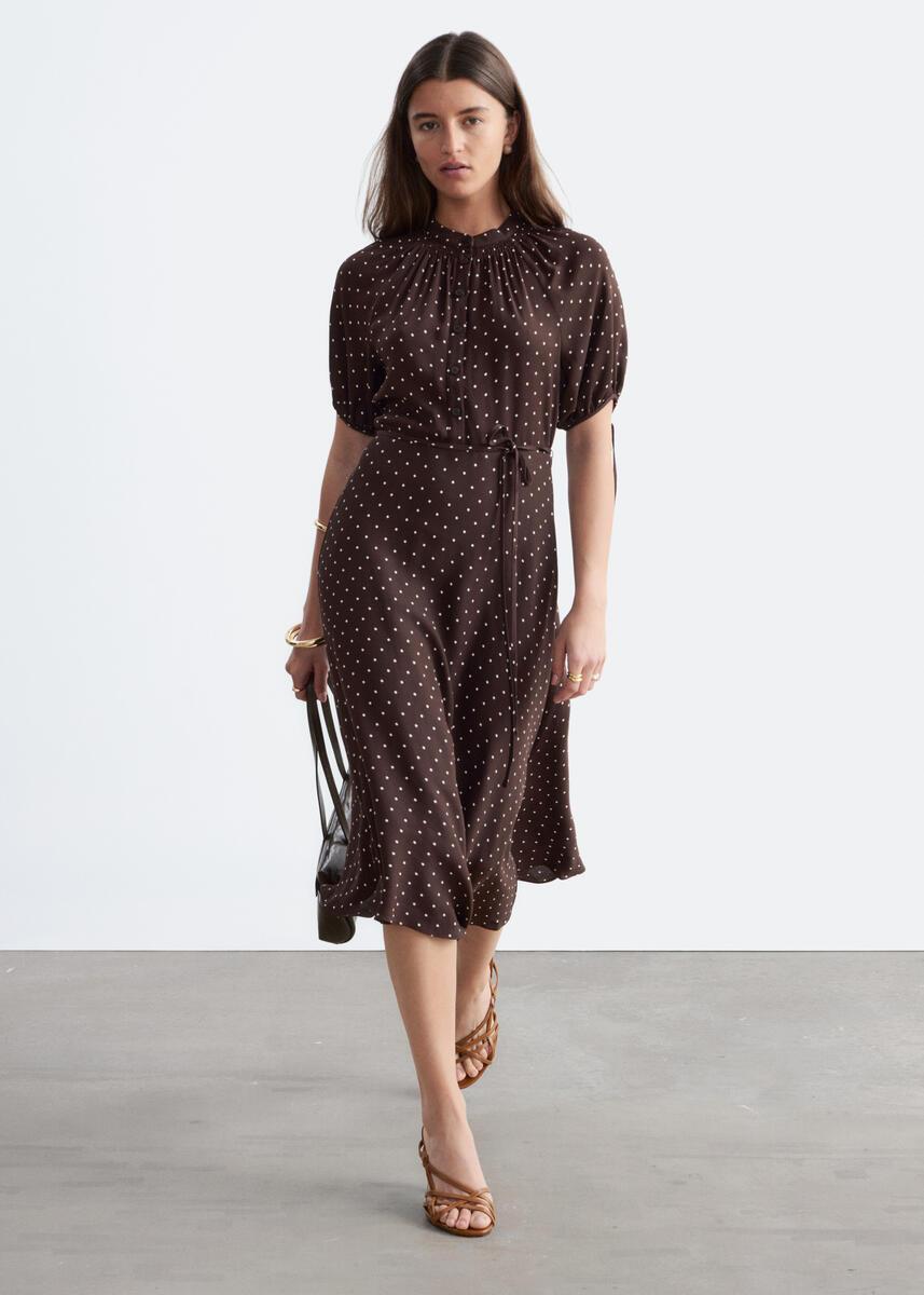 burgundy dress skater Emelia | Puff-Sleeve Mini Silk Satin Colors:Black 514 The asymmetric draped neckline Style_Lily Black Collared Front Button