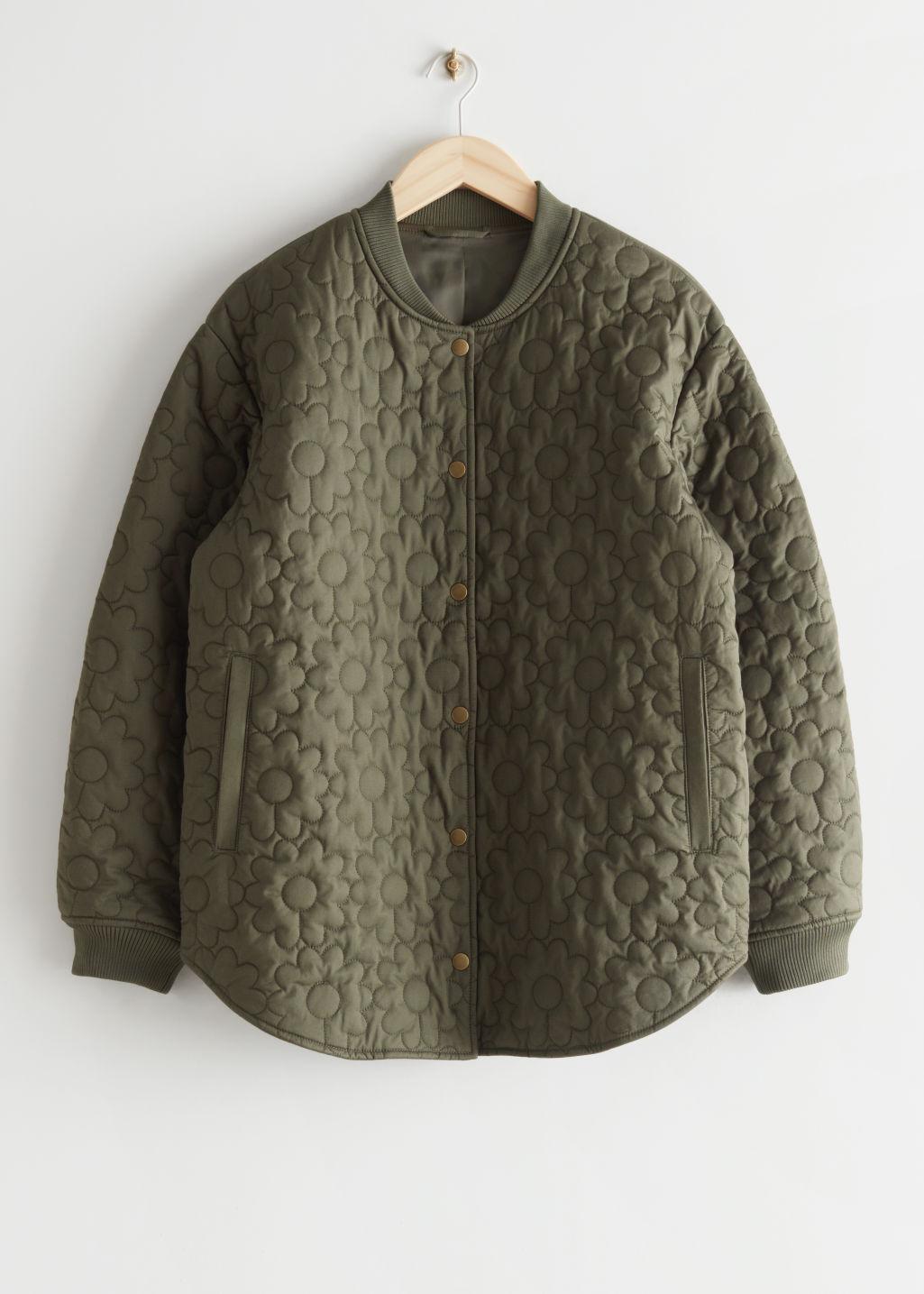 & Other Stories Oversized Floral Quilted Jacket in Green Lyst