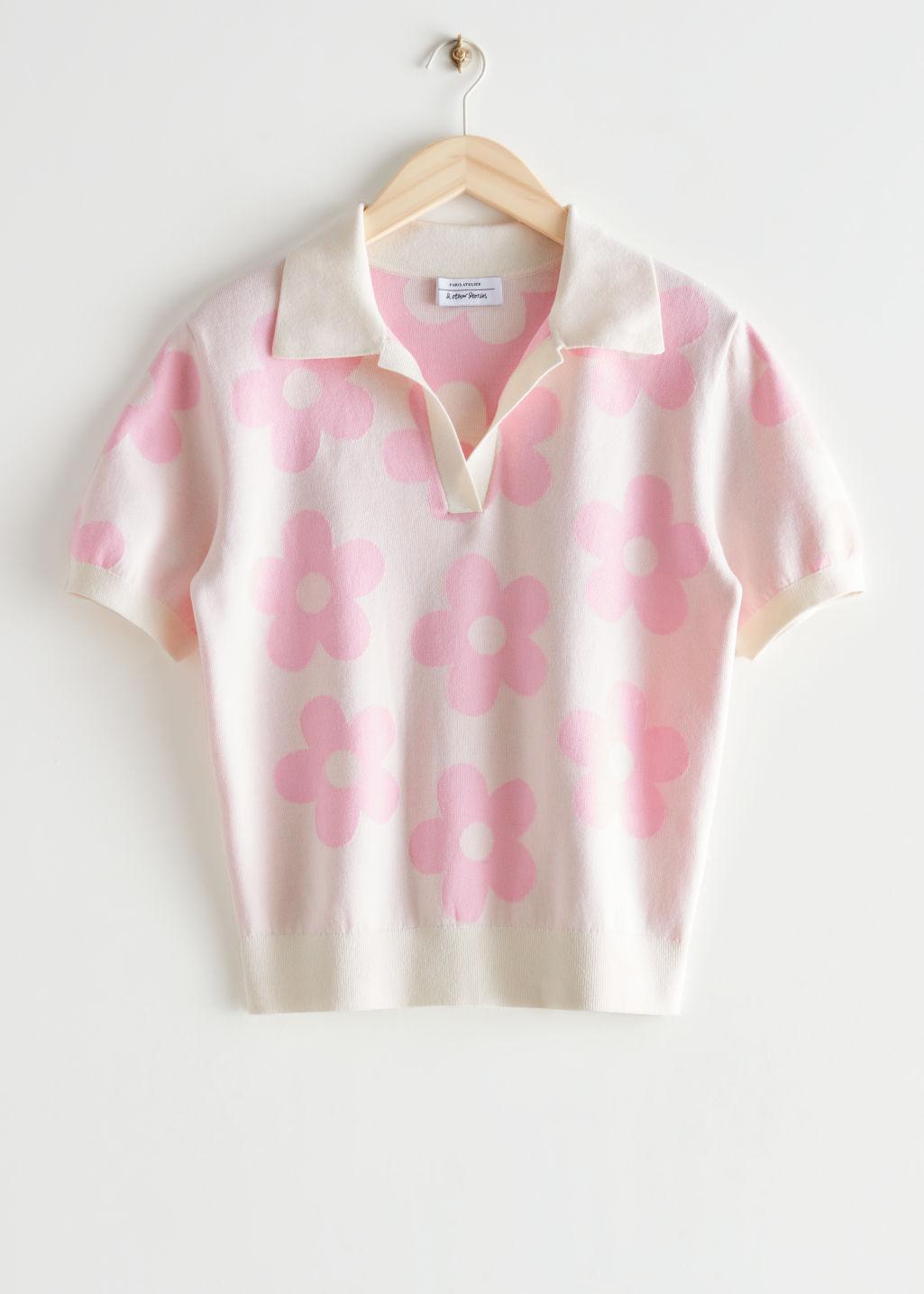 & Other Stories Jacquard Knit Floral Top in Pink | Lyst Canada