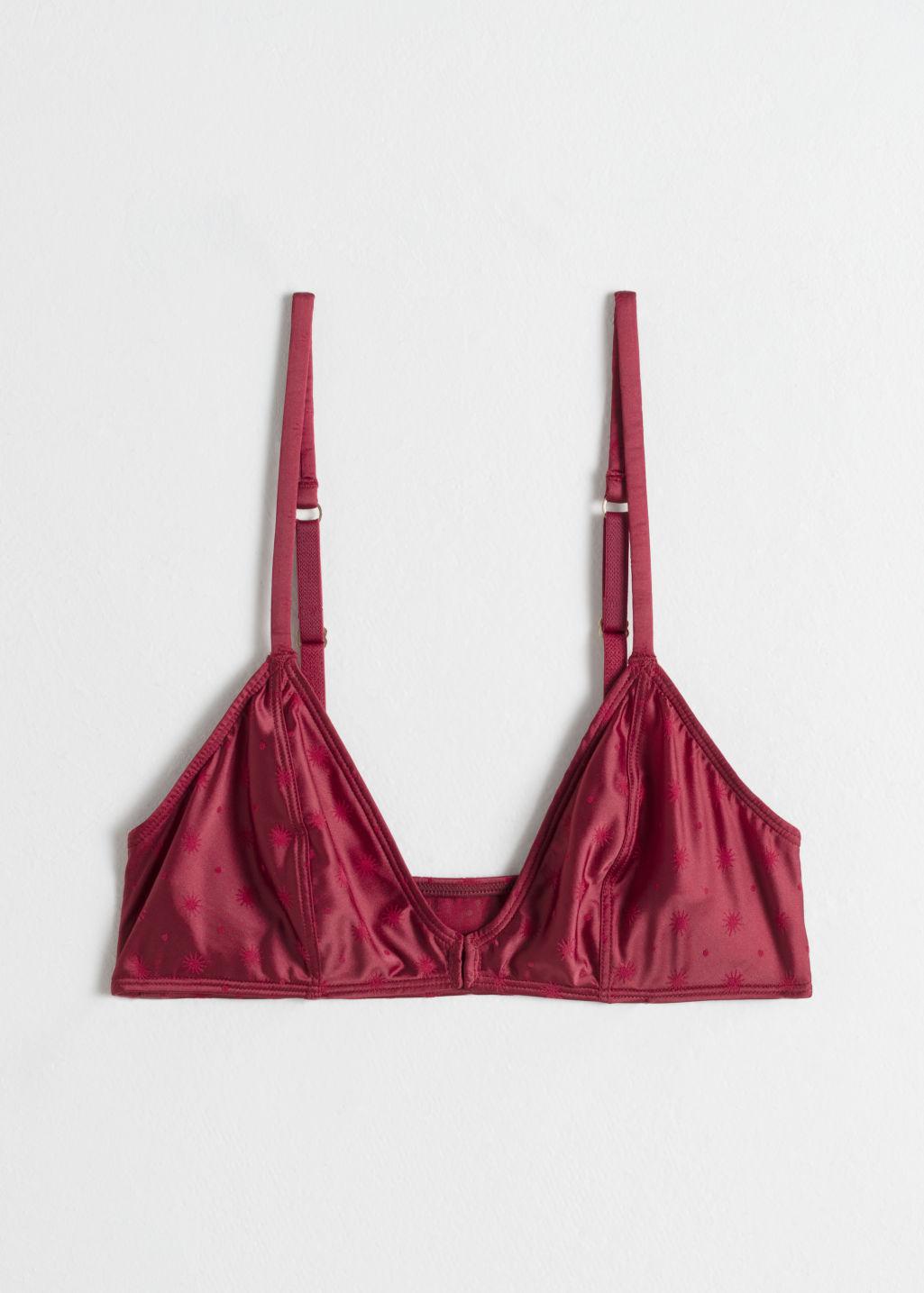 red satin bralette