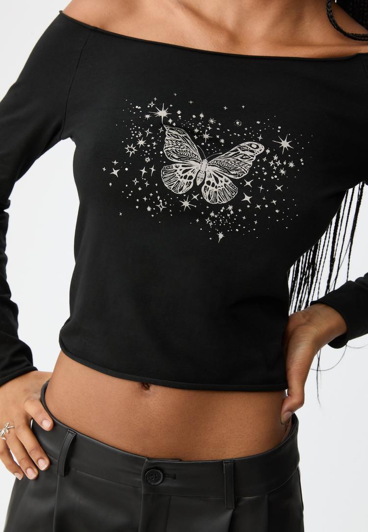 Maglietta Stampata Con Scollo A Barchetta - Moda Da Donna | Switzerland