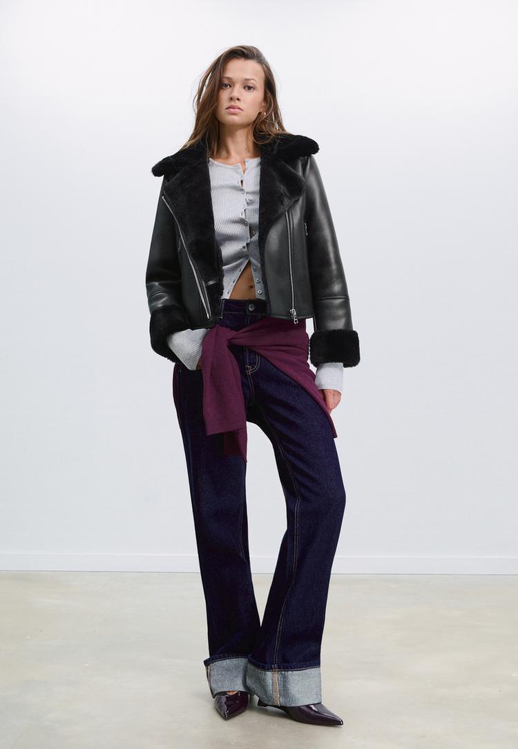 Effetto Pelle Blazer Di Pelle Stradivarius Giubbotto In Pelle