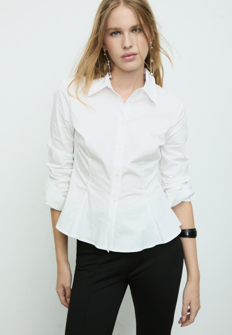 Corsetto Maglietta Maniche A Sbuffo Stradivarius Shirt Camicia