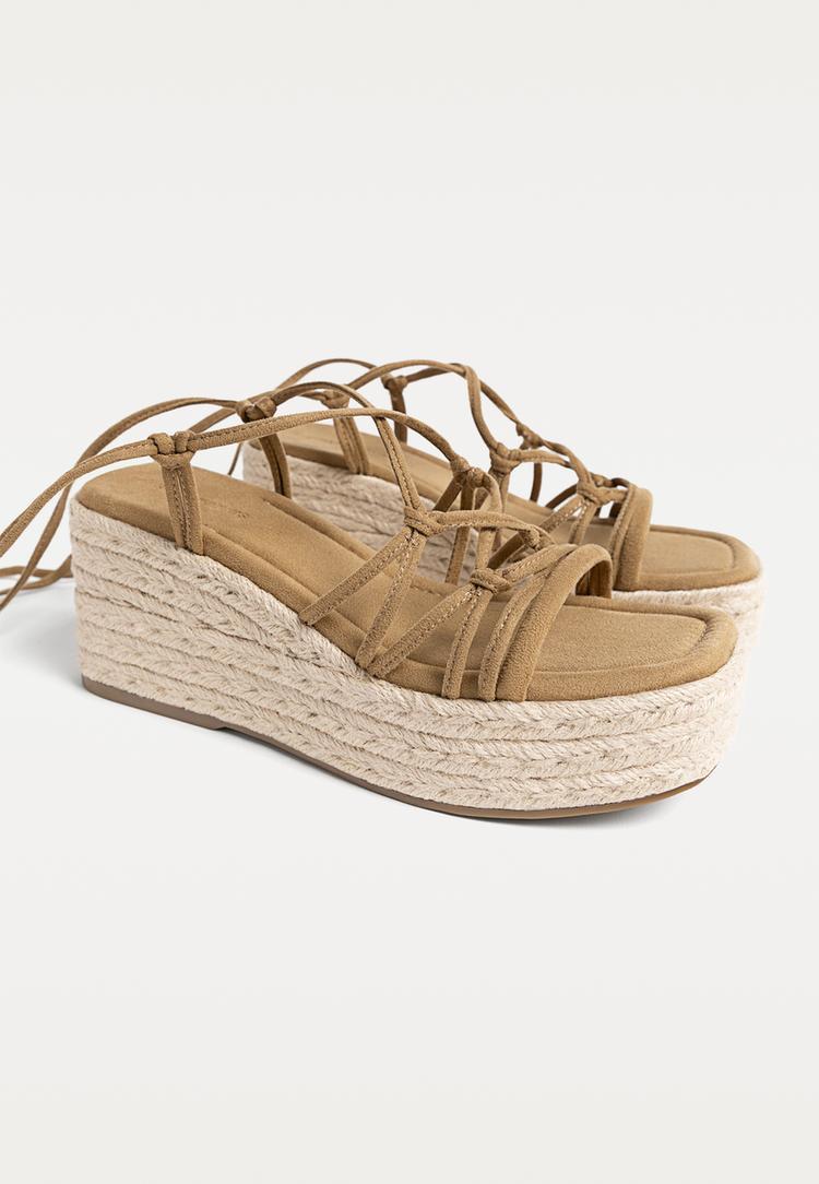 Stradivarius Espadrillas Color Oro Stradivarius Sandalias Esparto