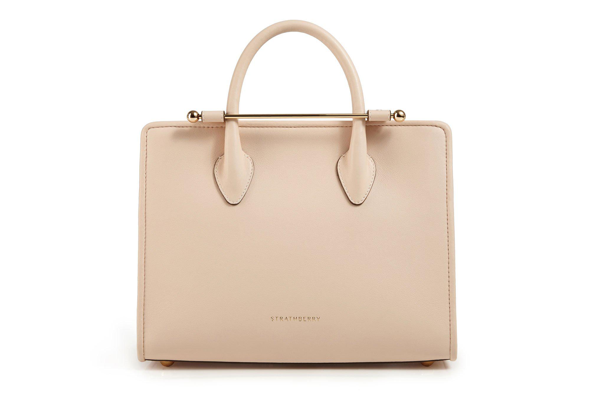 Strathberry Leather The Midi Tote in Natural - Lyst