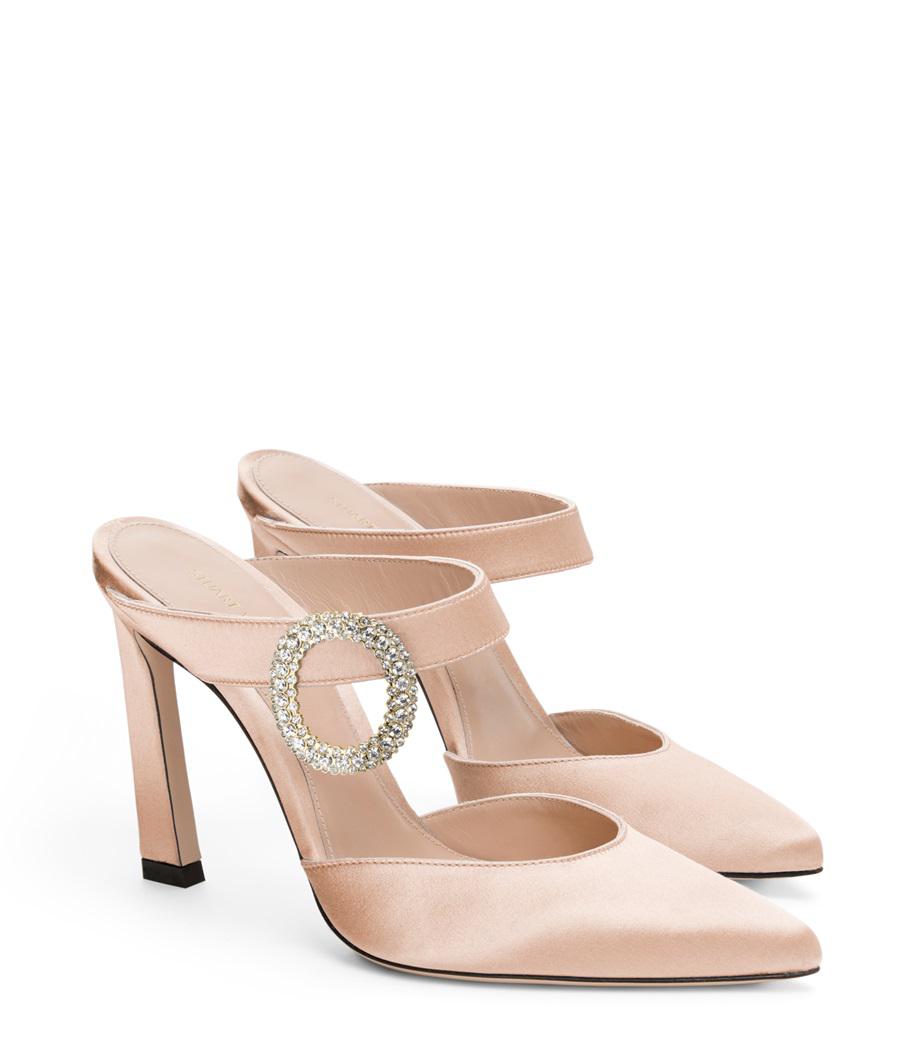 stuart weitzman eventually satin mule