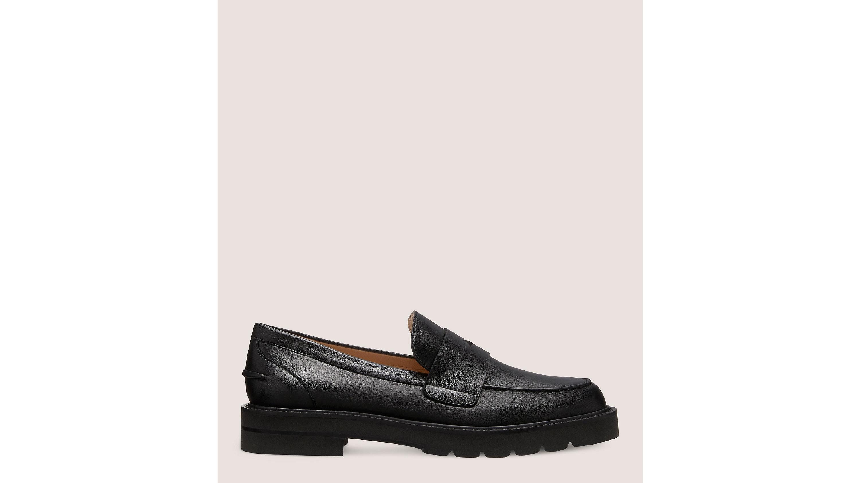 Stuart Weitzman Parker Lift Loafer Flats & Loafers in Black | Lyst