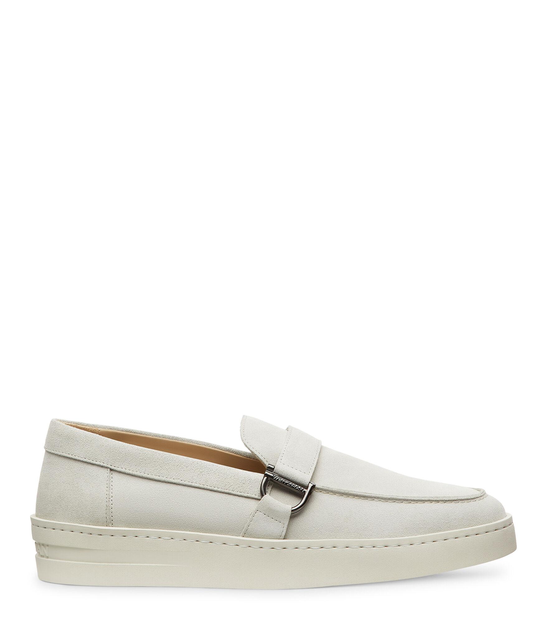 Stuart Weitzman Hamptons Buckle Loafer Last Chance Suede in White for Men Lyst UK