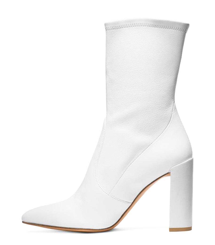 Stuart Weitzman Leather The Clinger Bootie in White - Lyst