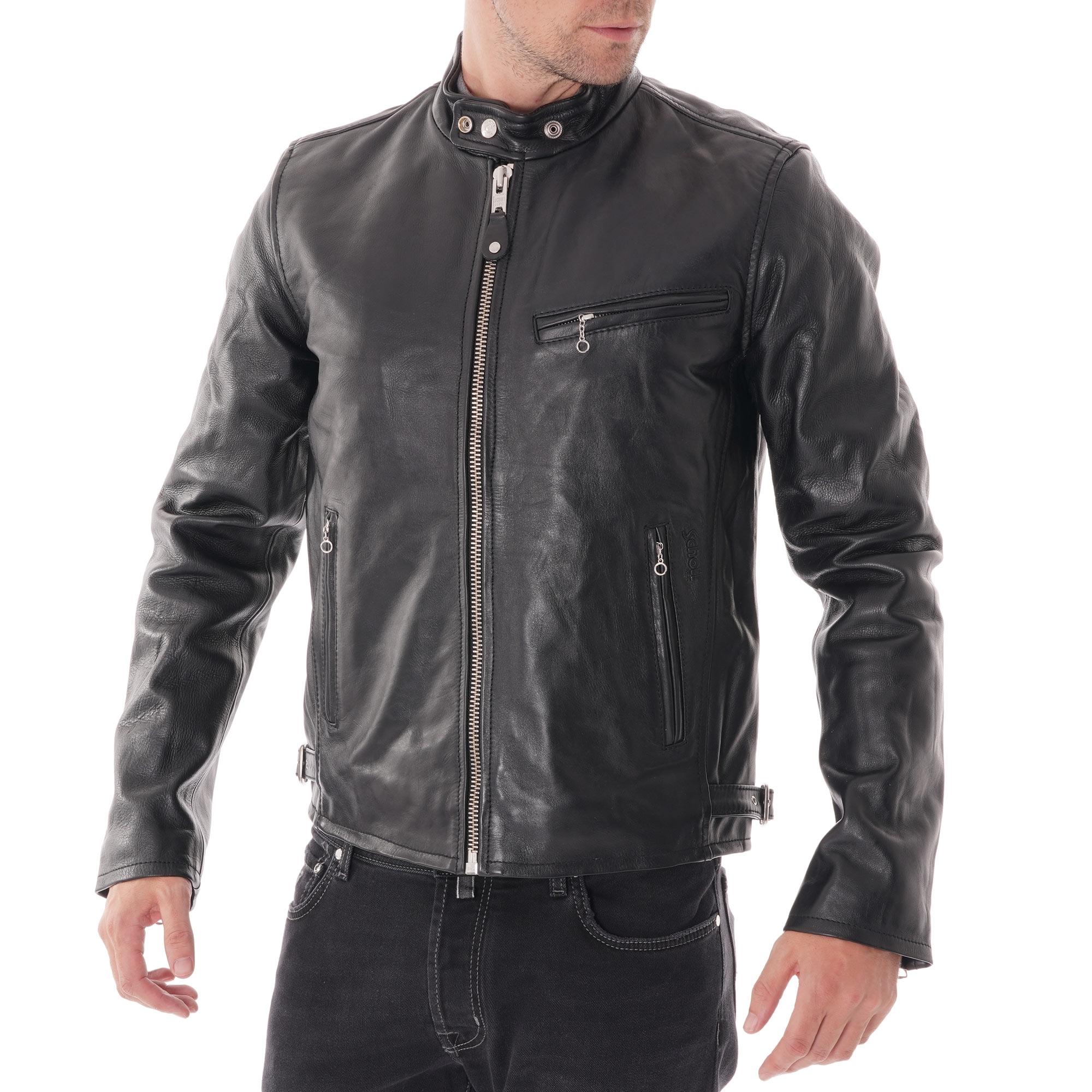 Schott Nyc Classic Racer Black Leather Jacket Lc940d for Men - Lyst