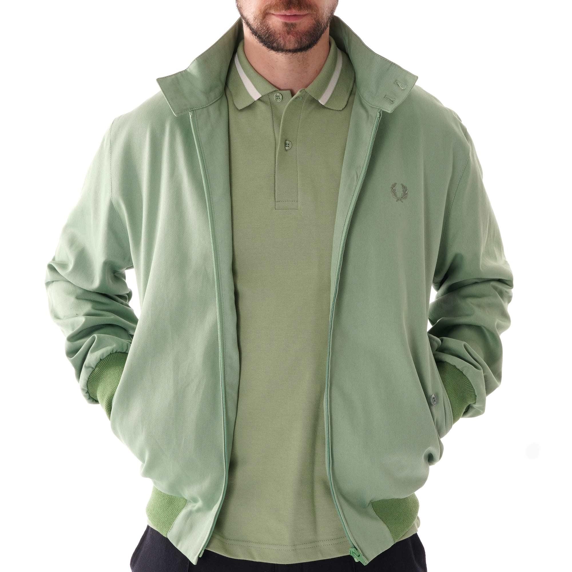 Fred Perry Cotton Harrington Jacket in Pistachio (Green) for Men - Lyst