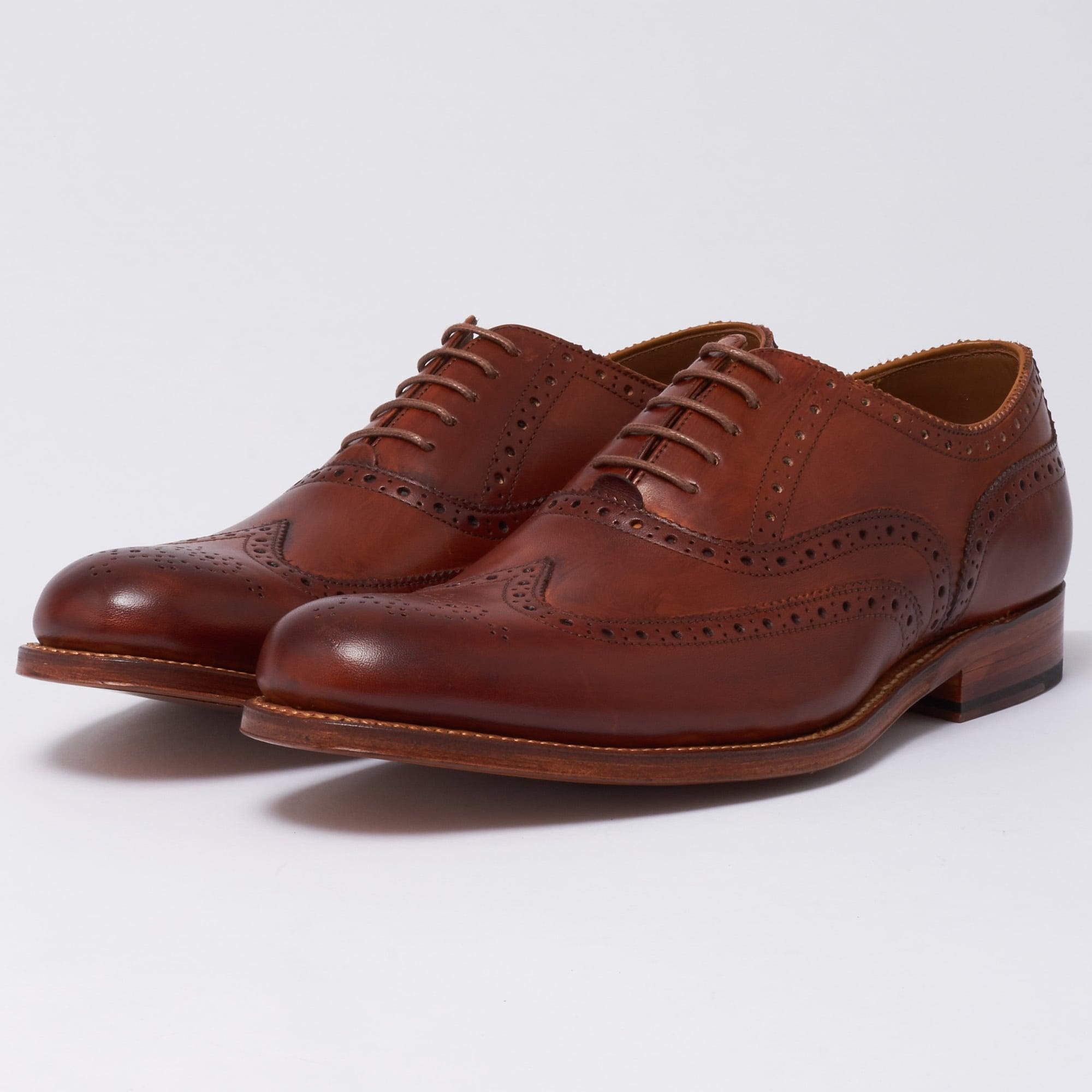 Grenson Leather Dylan Oxford Brogue Shoes in Tan (Brown) for Men - Lyst