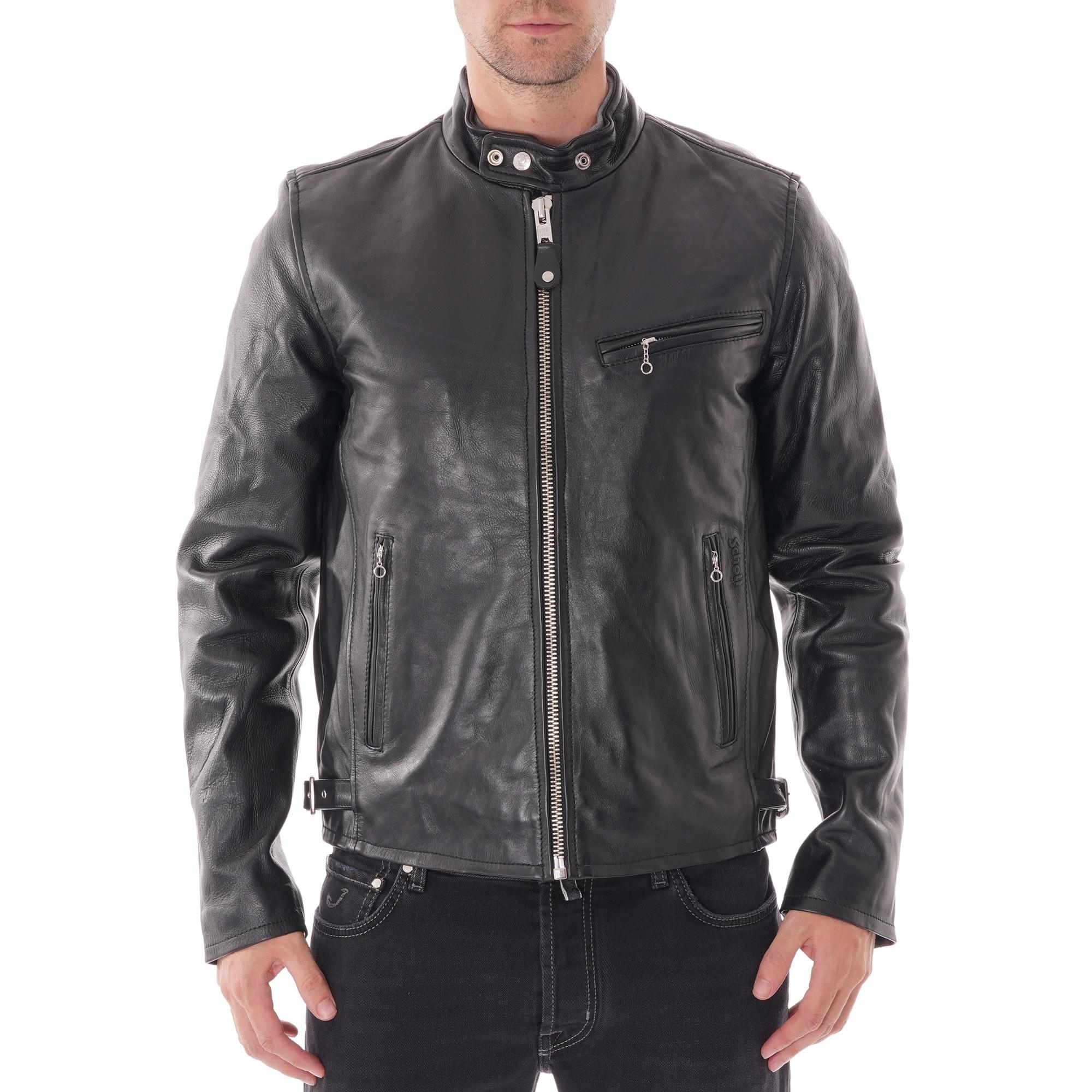 Schott Nyc Classic Racer Black Leather Jacket Lc940d for Men - Lyst