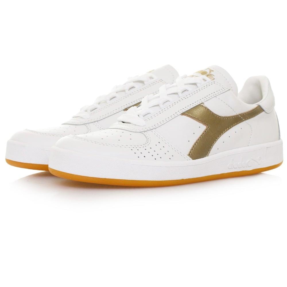 Diadora Leather Borg Elite White Gold Shoe in Metallic for Men - Lyst