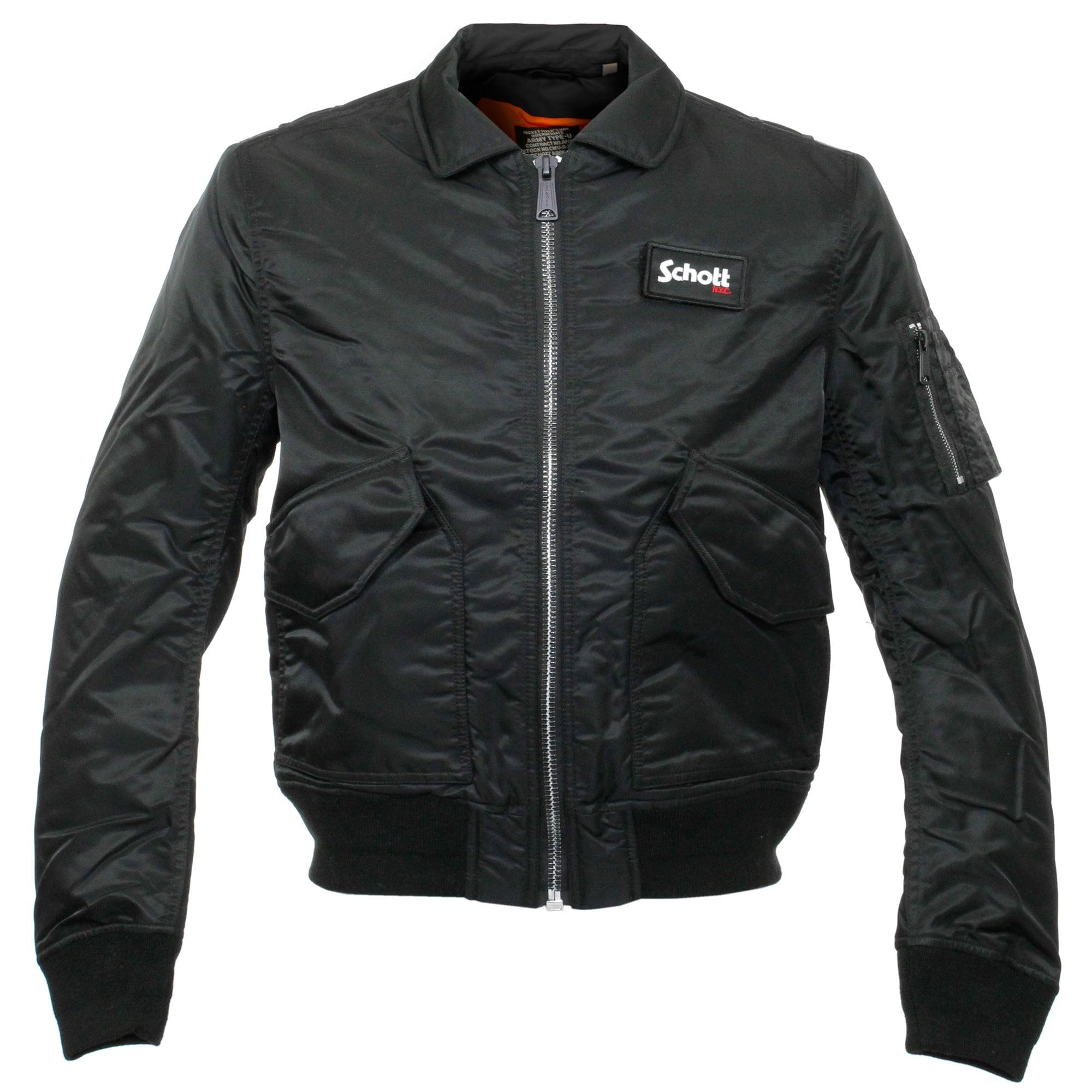 Schott nyc Schott Cwu-r Black Bomber Flight Jacket in Black for Men | Lyst