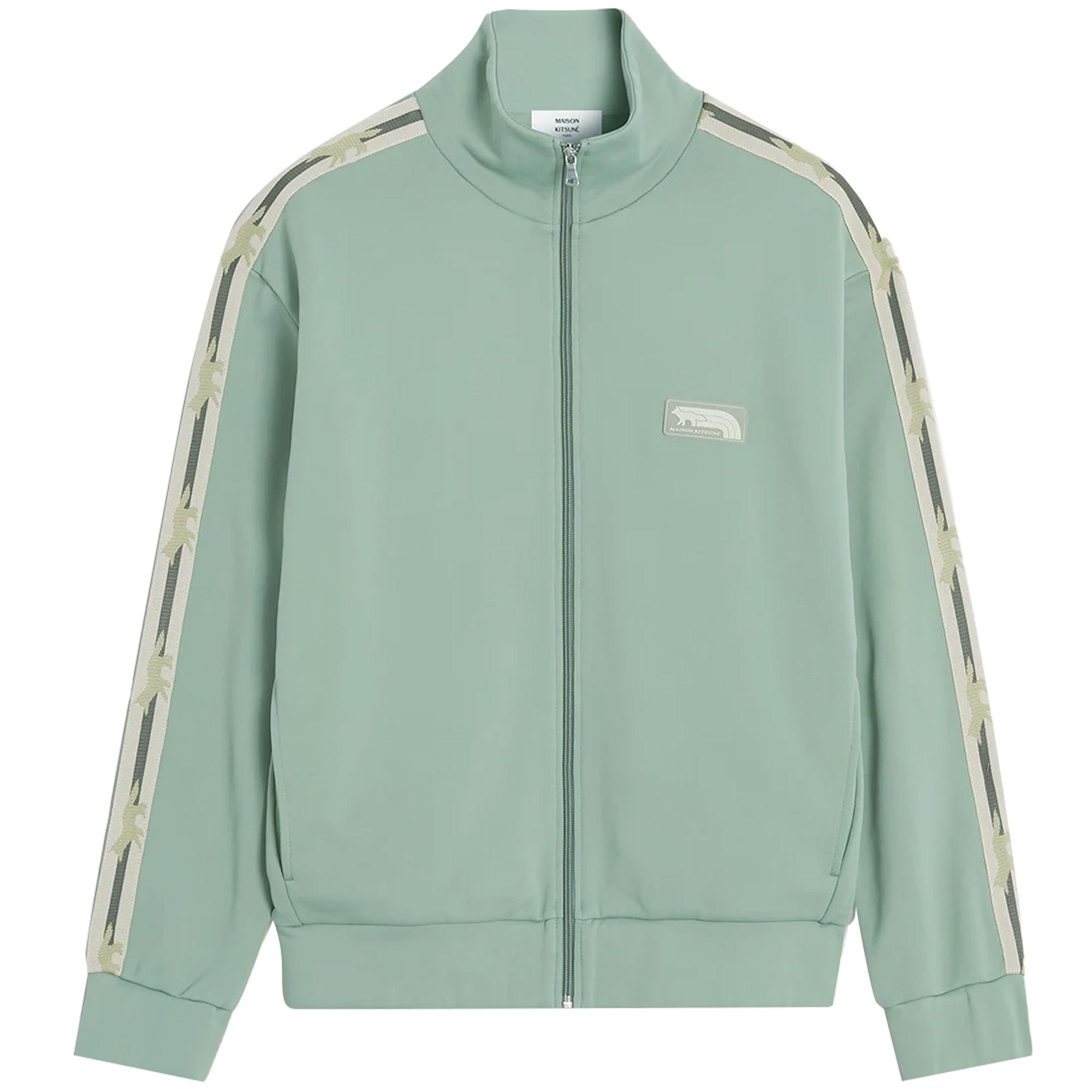新品　Maison Kitsune FLASH FOX TRACK JACKET Maison Kitsuné Flash Fox Zipped Track Top in Green for Men | Lyst UK
