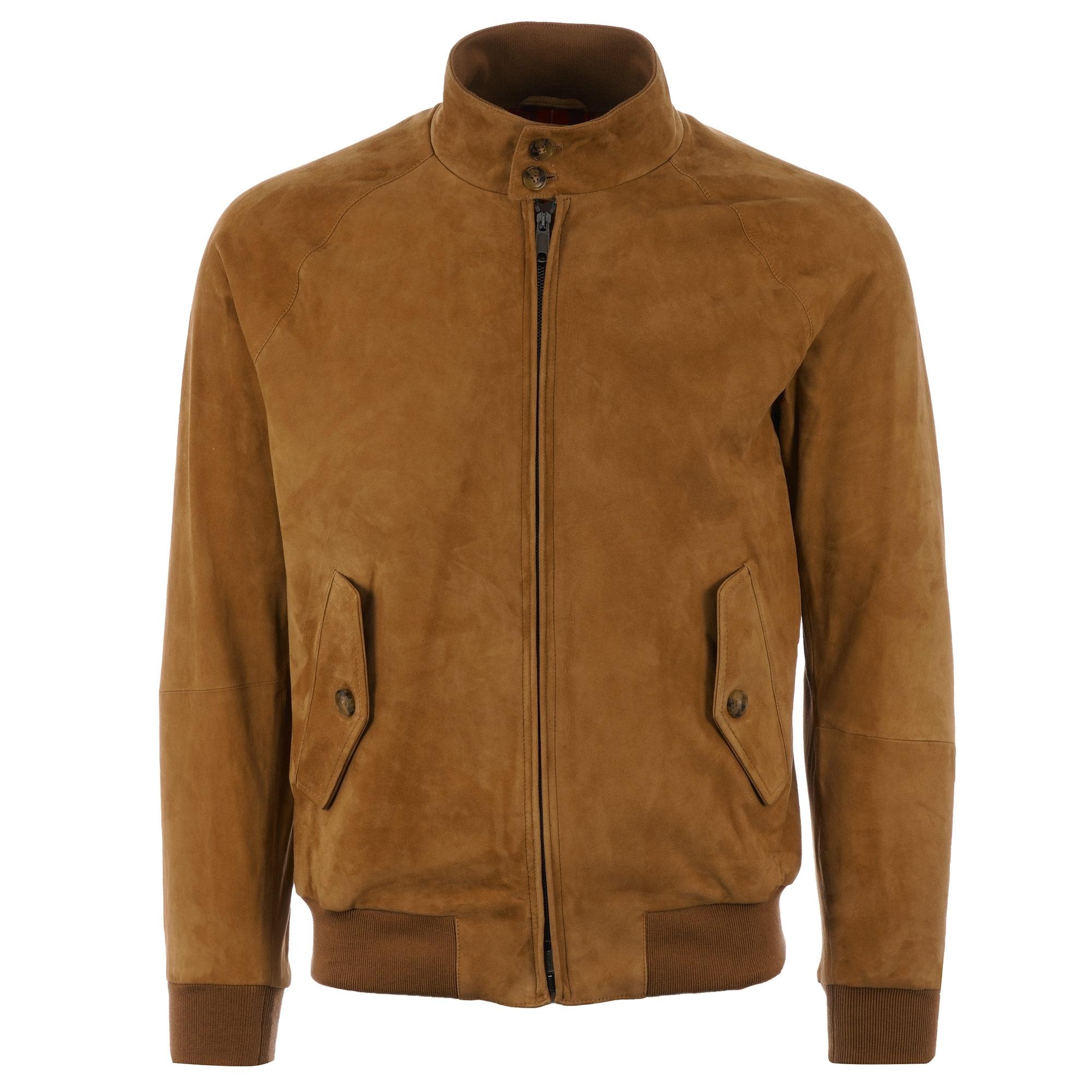 Download Baracuta G9 Suede Harrington Jacket in Tobacco (Brown) for ...