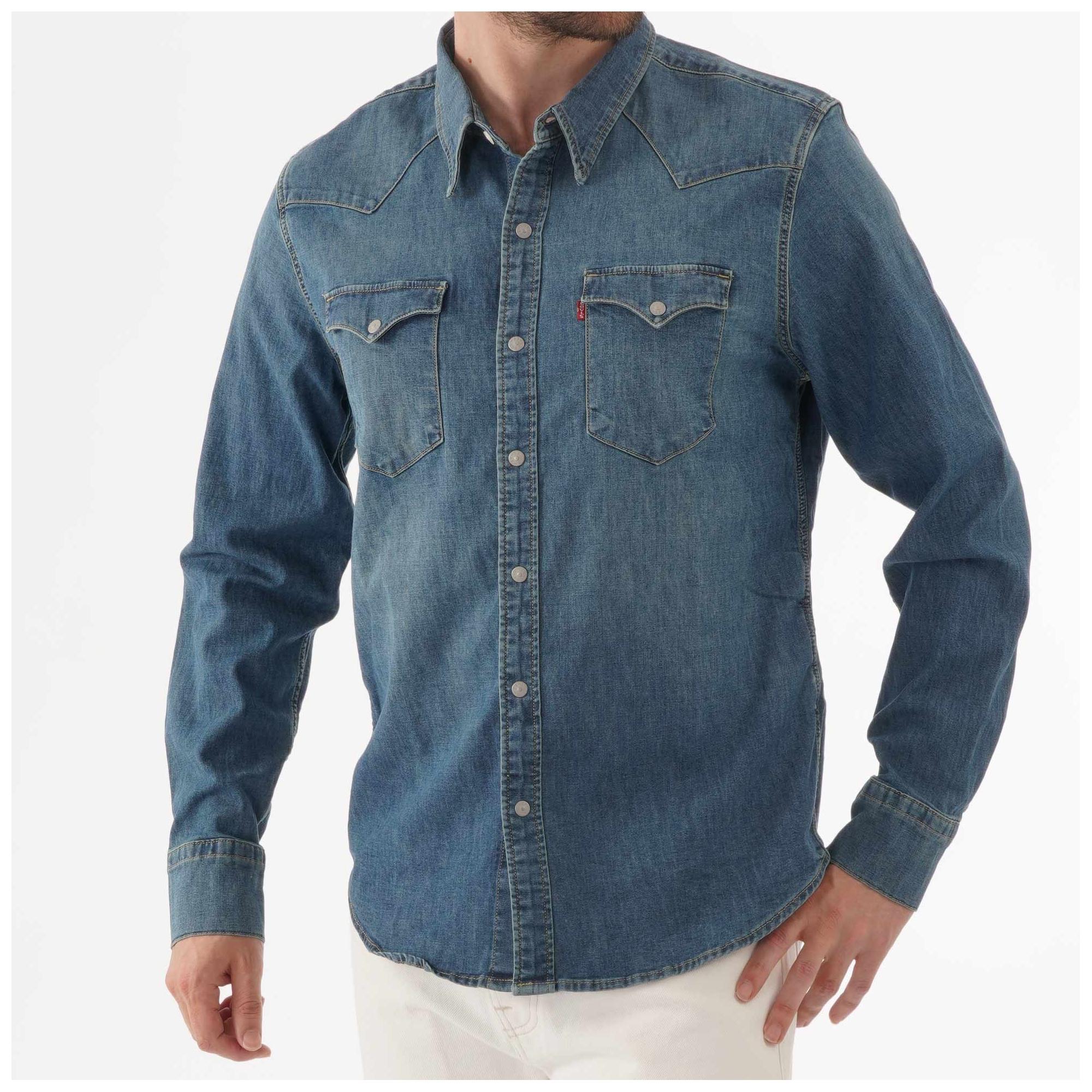 levi's barstow western shirt blue