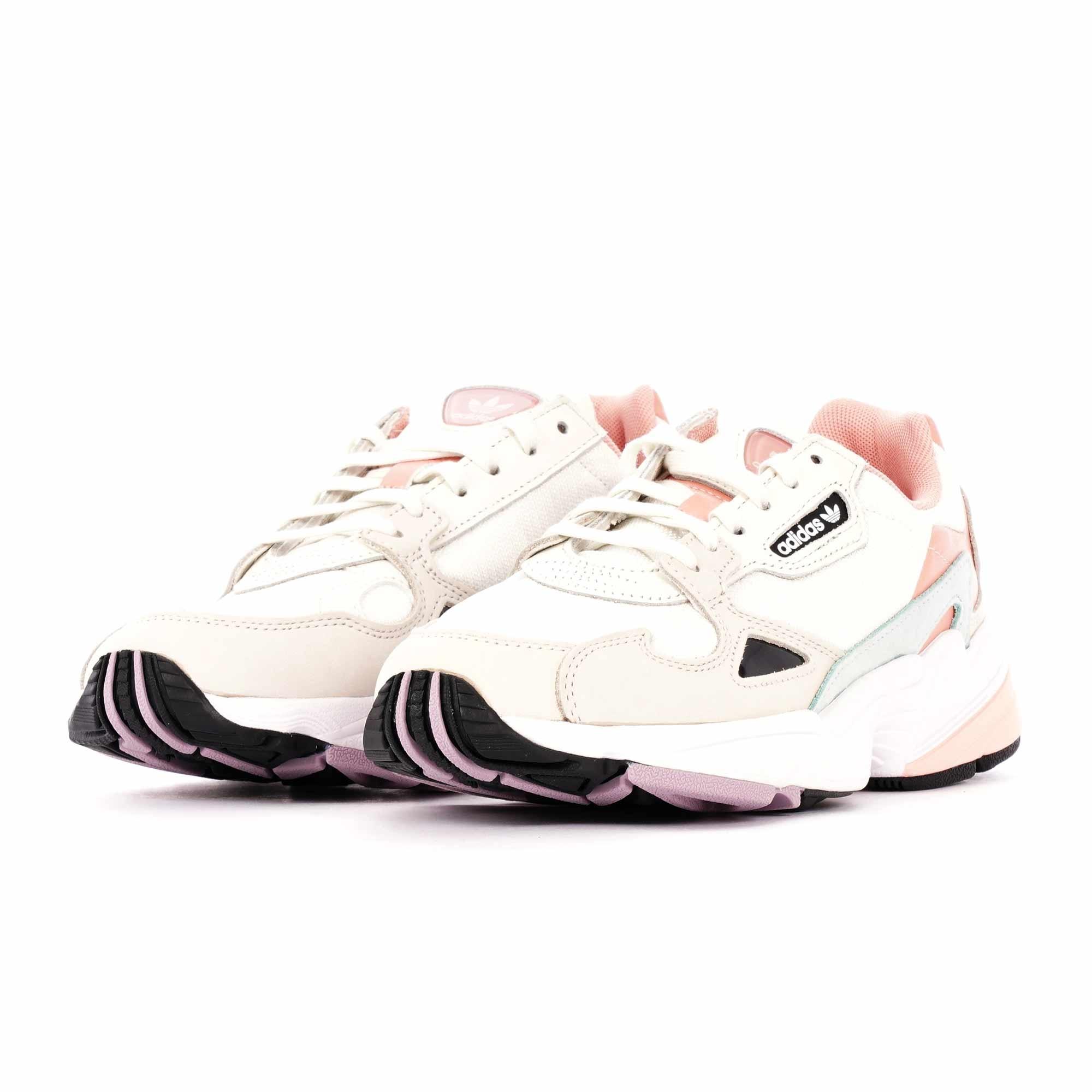 adidas Originals Leather Falcon - White Tint, Raw White & Trace Pink - Lyst
