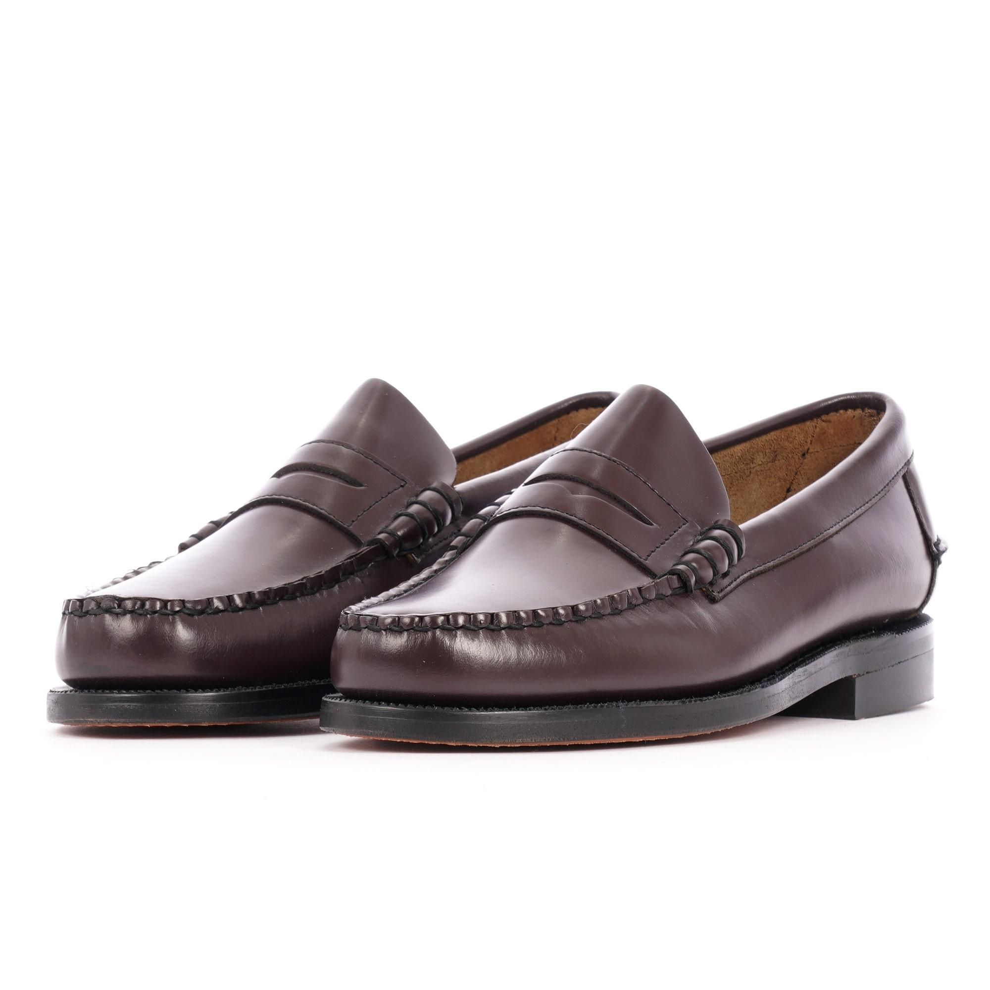 Sebago Classic Dan Waxed Leather Loafers in Brown Burgundy (Brown) for ...