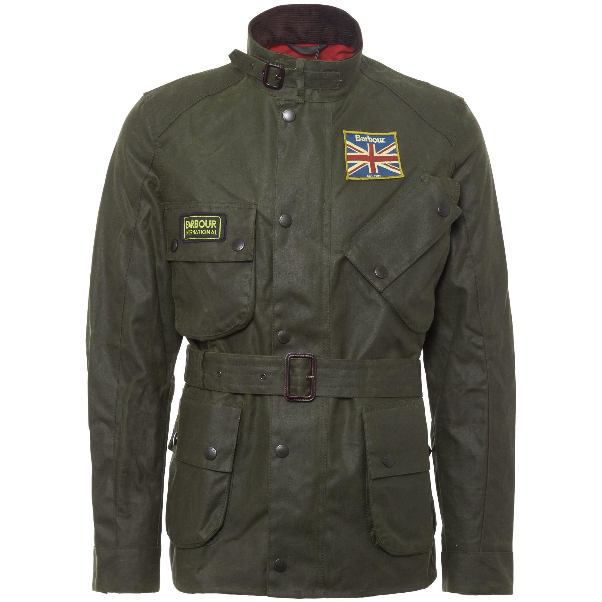 Barbour Cotton Stuarts Anniversary Union Jack Jacket Dark Olive in Green for Men Lyst