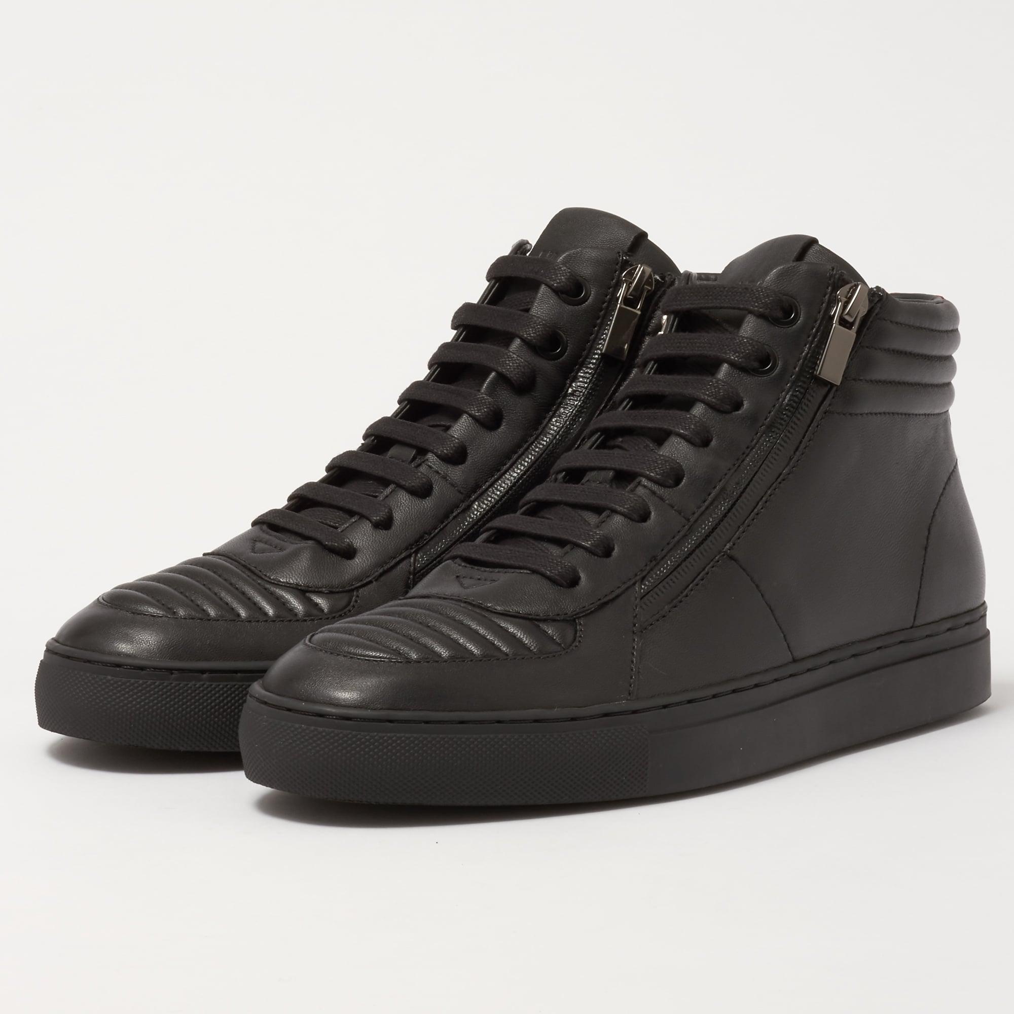 HUGO Leather Black Futurism High Top Trainers for Men | Lyst UK