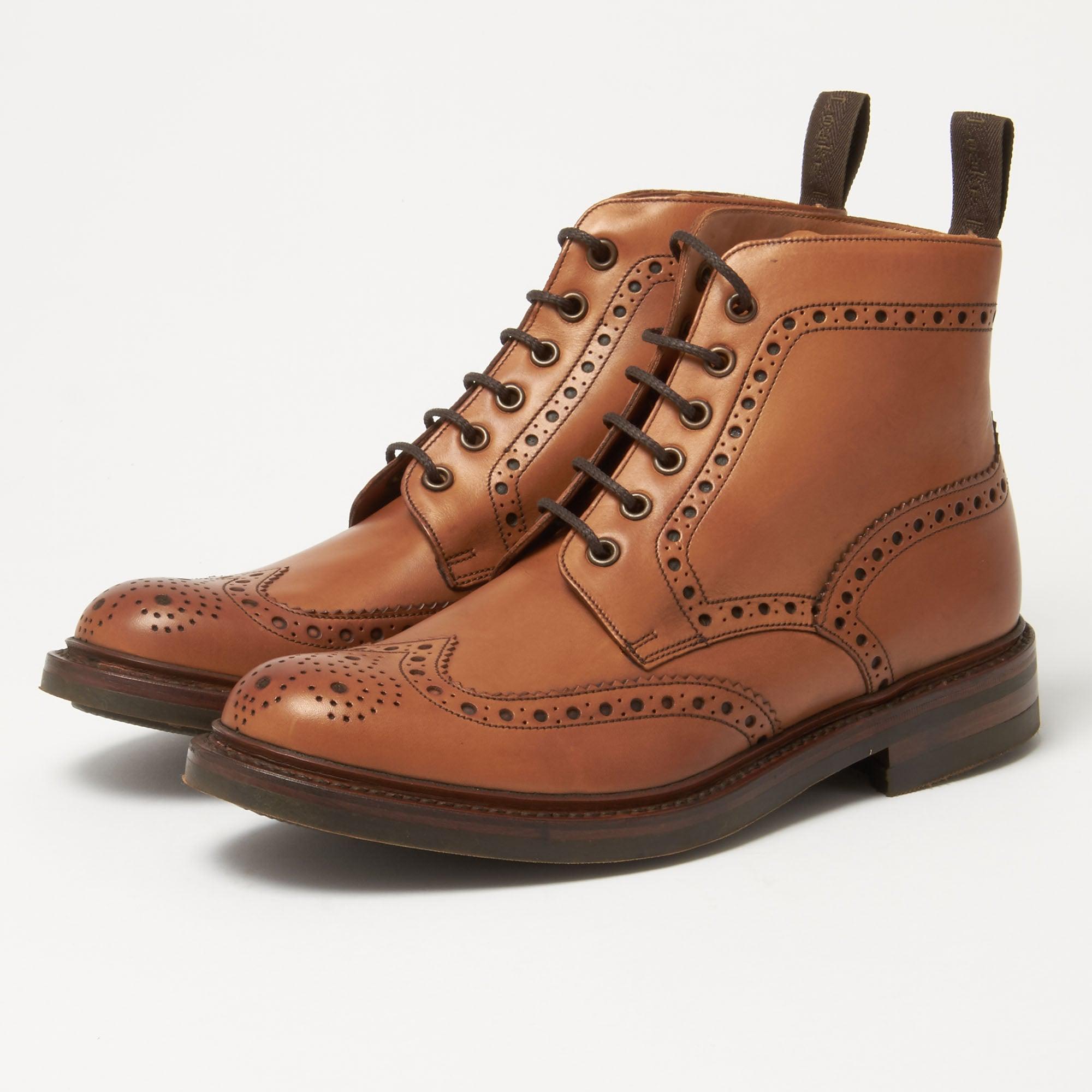Sharp - Shop our mens brogue boots in dark brown handpainted leather with a rubber dainite sole. Sharp is a fully lined English brogue with a double sole. Free worldwide returns.