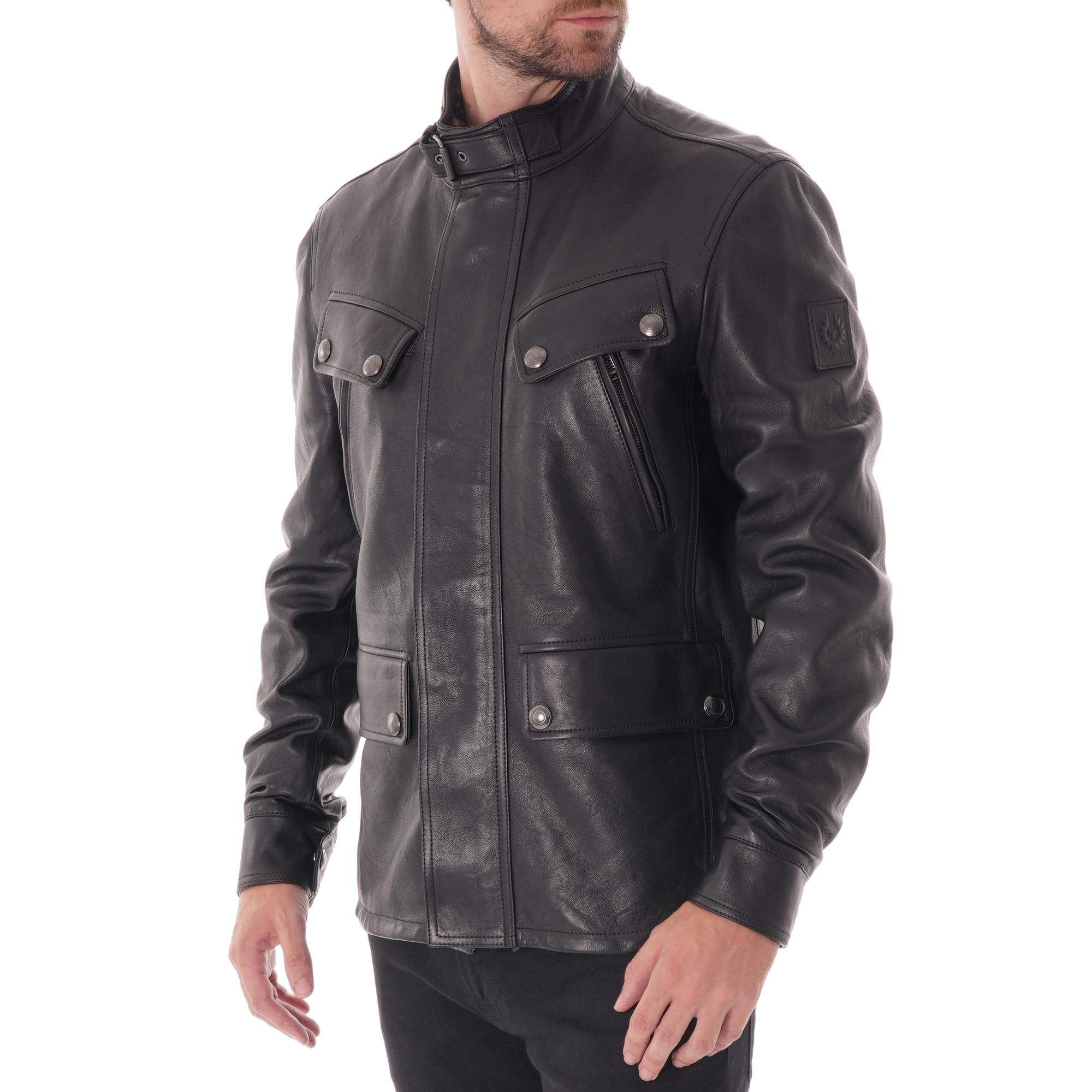Belstaff Denesmere Leather Jacket in Vintage Black (Black) for Men - Lyst