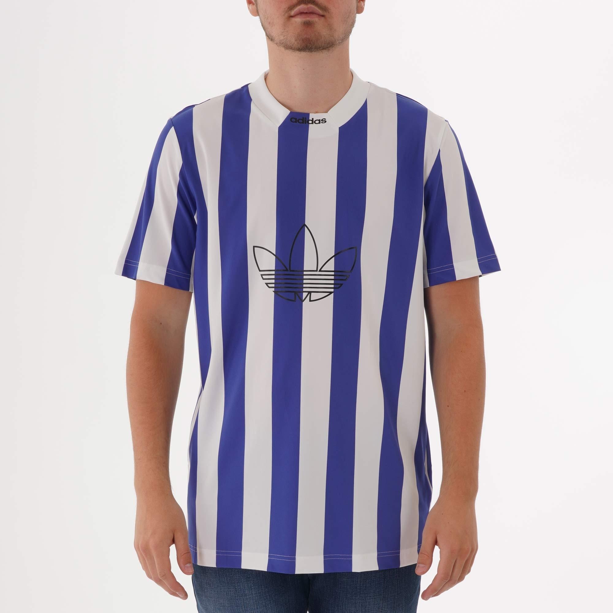 adidas Originals Synthetic Stripes Jersey T-shirt in Blue for Men ...