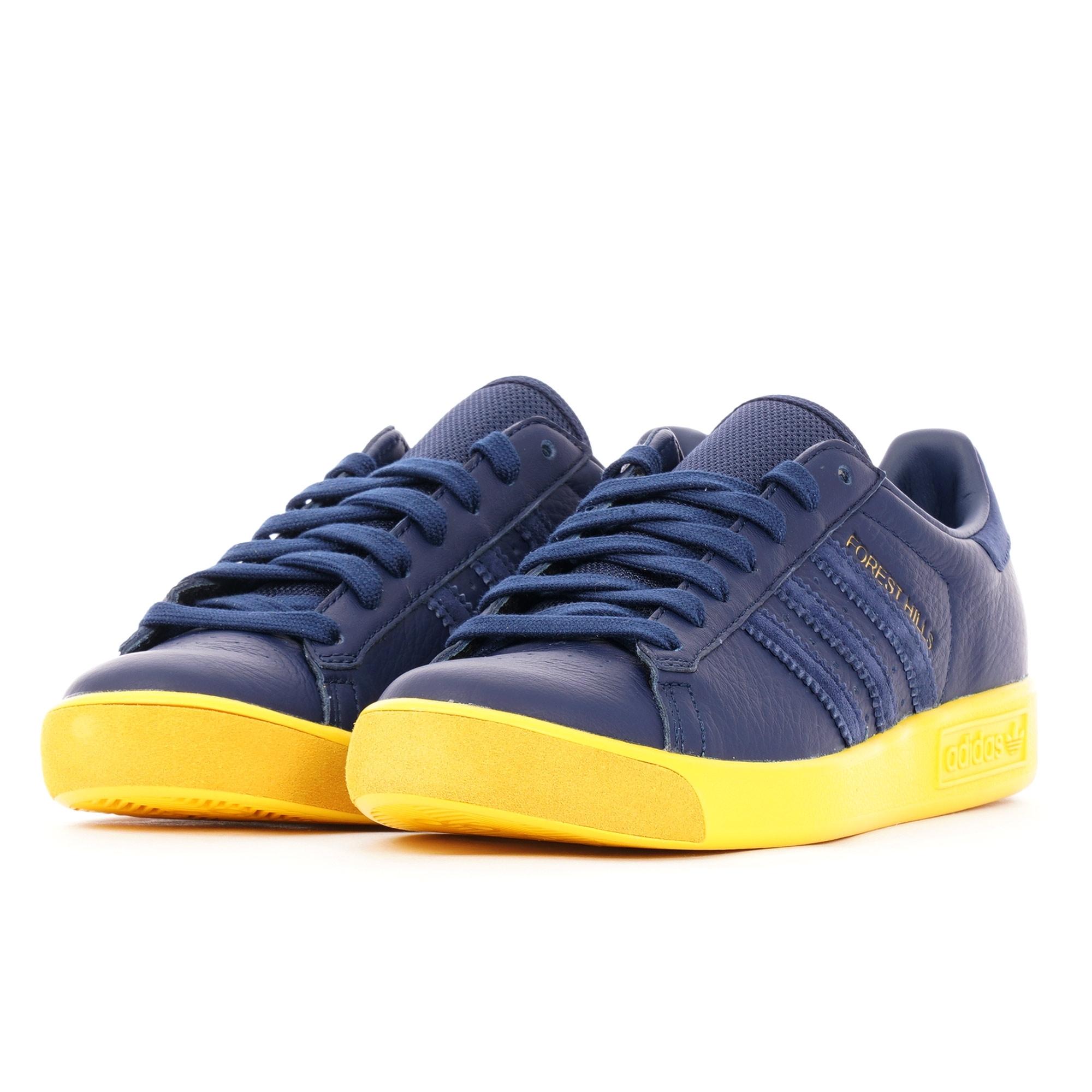 adidas Originals Leather Forest Hills - Night Indigo & Yellow in Navy/Yellow  (Blue) for Men | Lyst UK