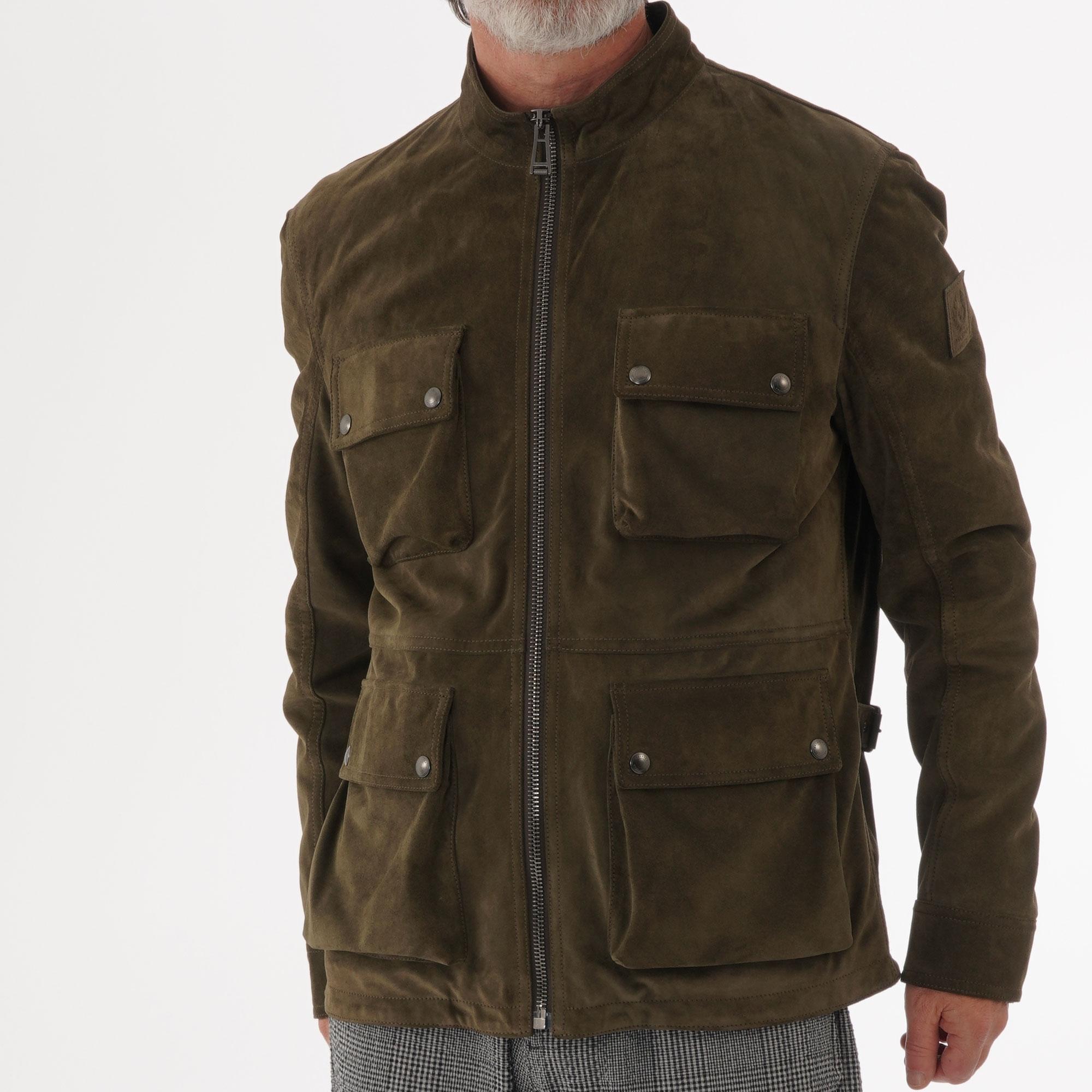 Belstaff New Brad Leather Jacket - Green Smoke for Men - Lyst