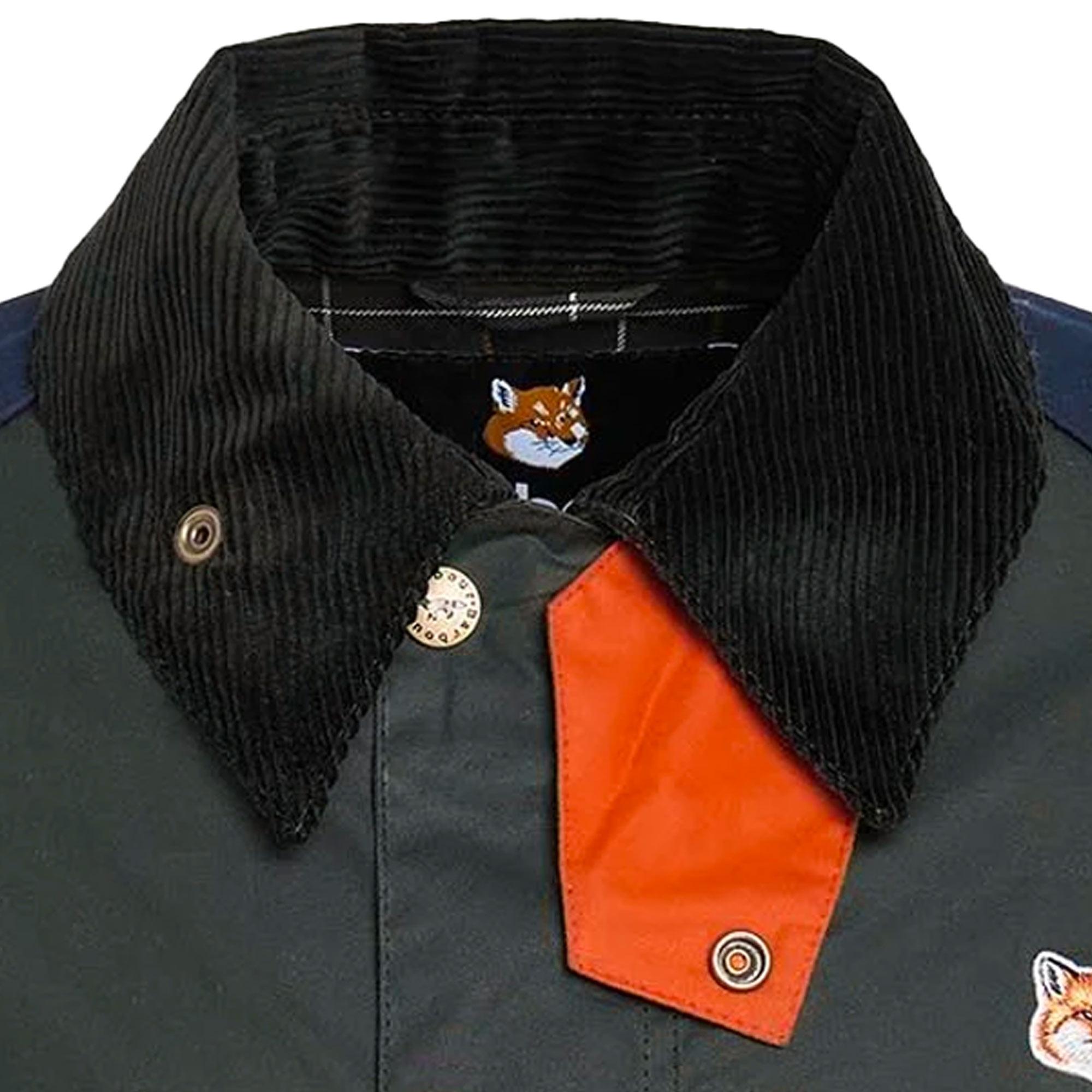 Barbour X Maison Kitsune Beaufort Patchwork Waxed Jacket for Men