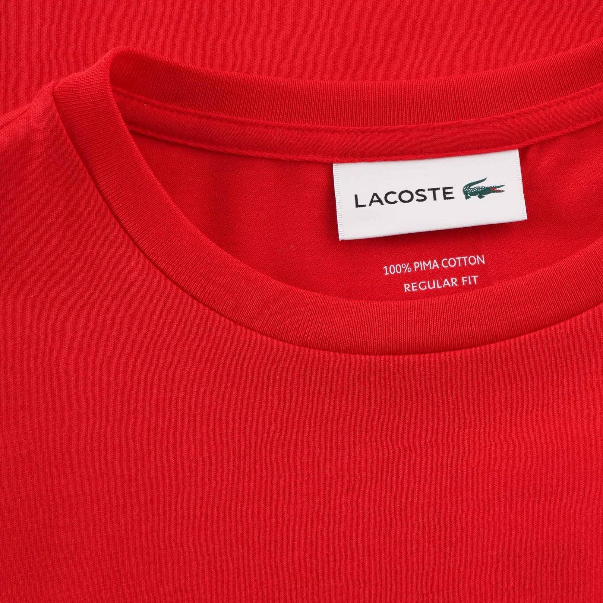 Lacoste Crew Neck Pima Cotton Jersey T-shirt in Red for Men - Lyst