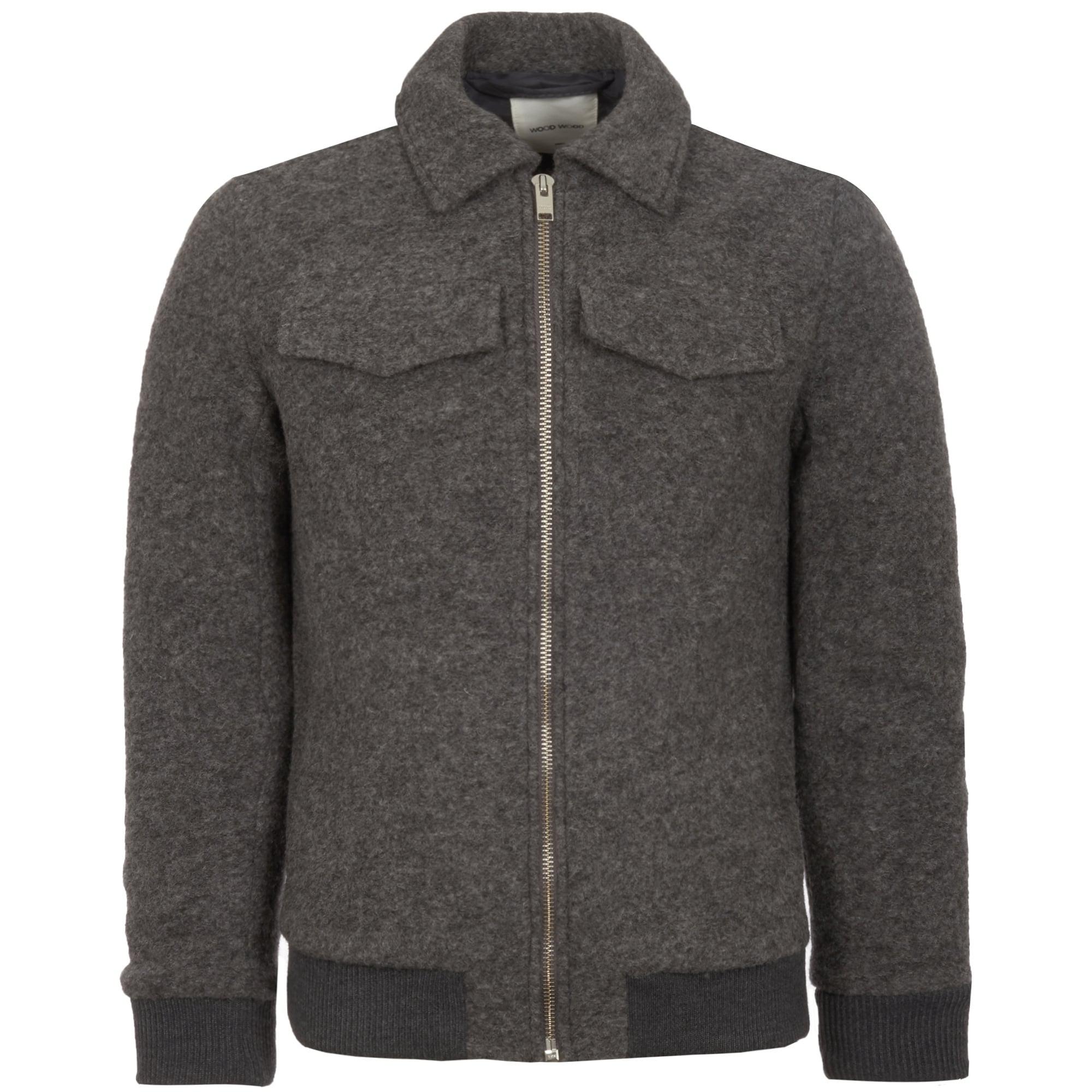 Lyst - Wood Wood Grey Melange Acton Jacket in Gray for Men