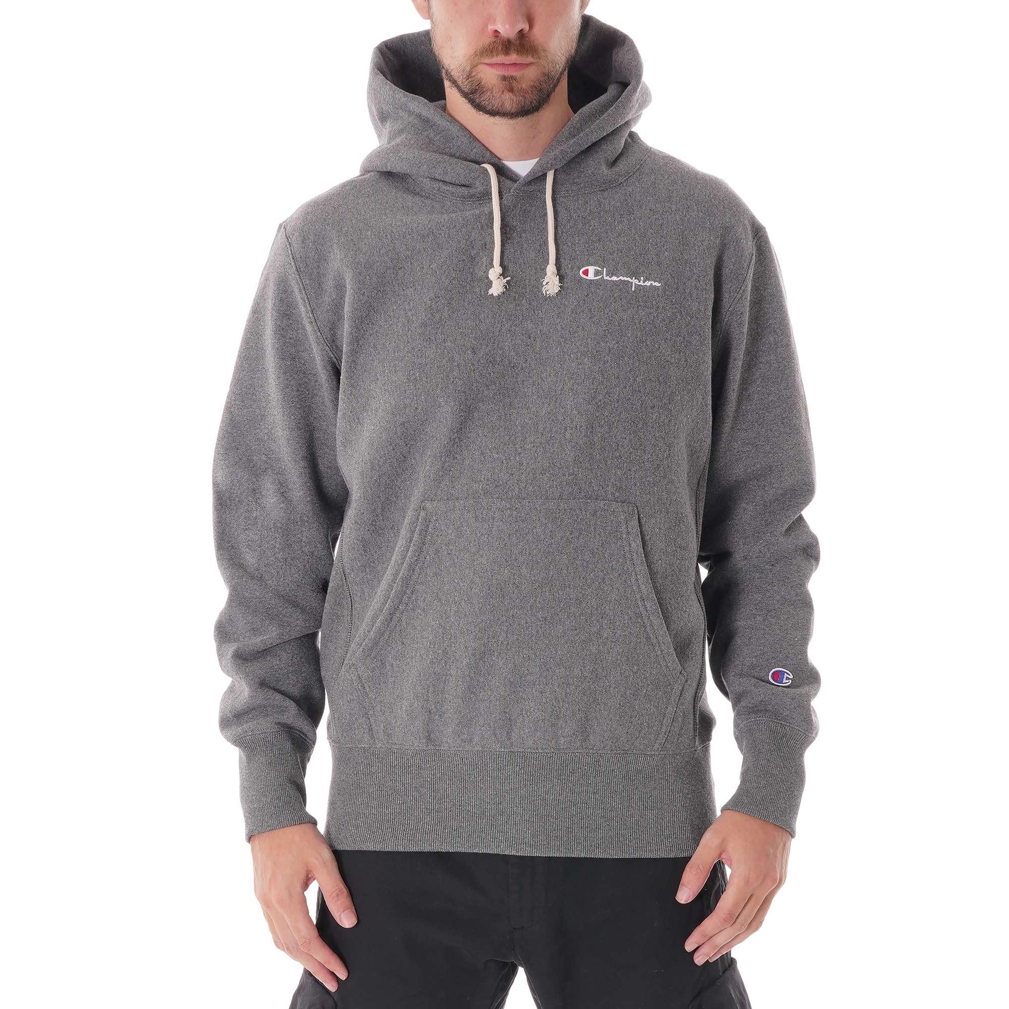 small script logo reverse weave hoodie