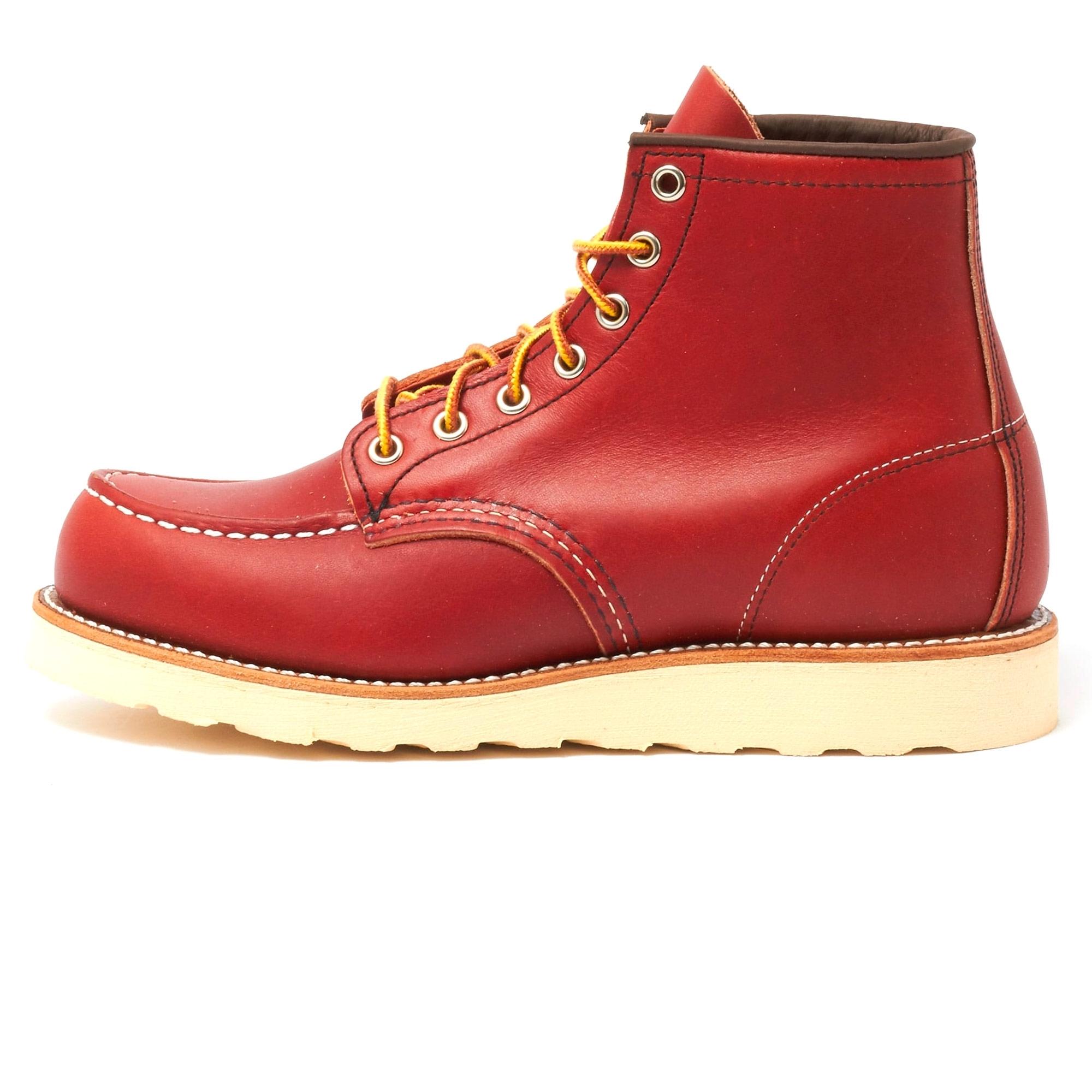 red wing moc toe red